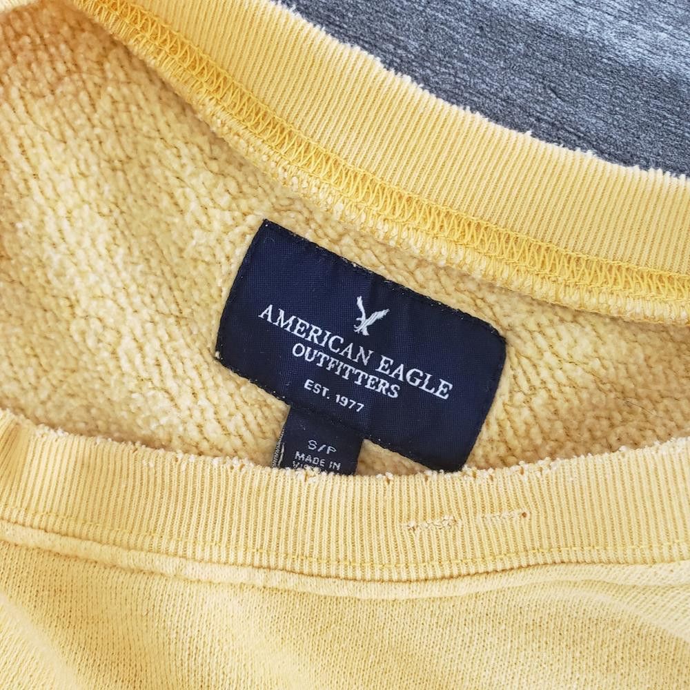 Designer Yellow Distressed AEO Sweater Long Sleeve Size S / US 4 / IT 40 - 3 Thumbnail