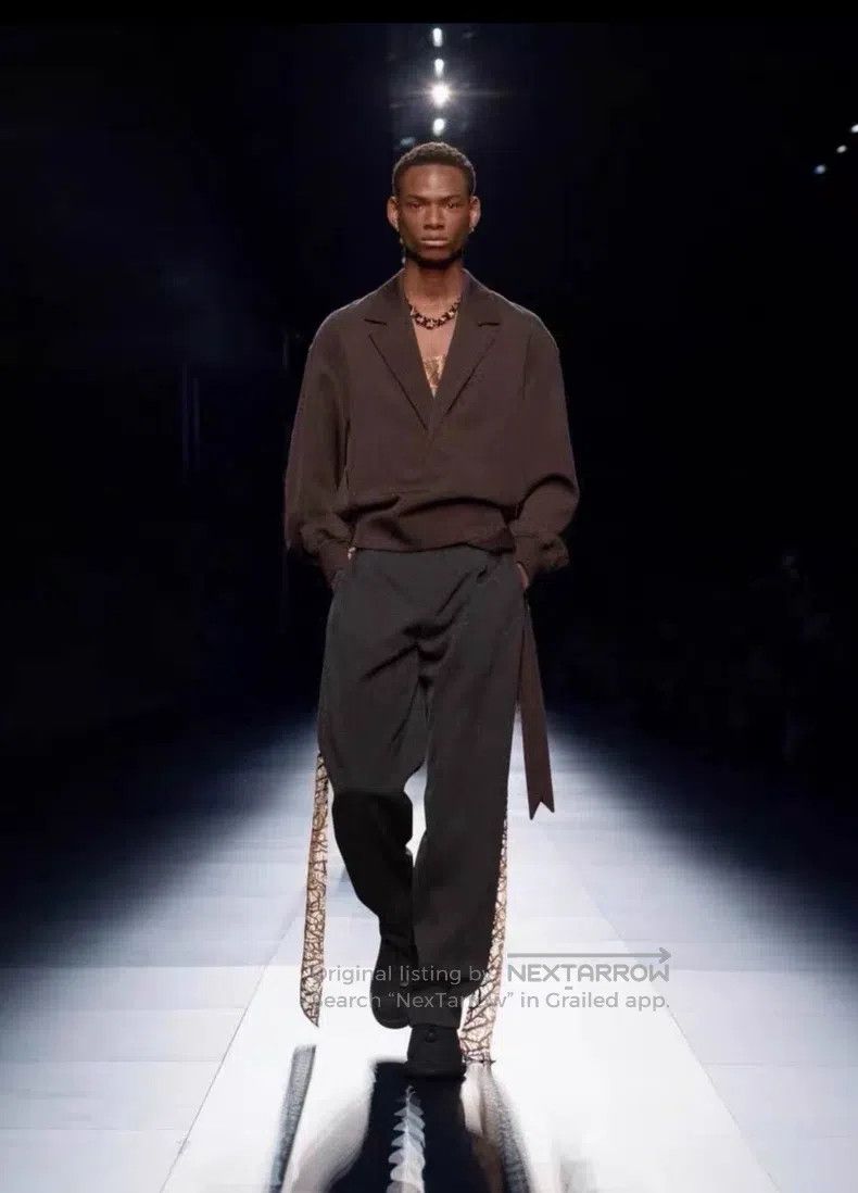 Dior Dior Mocha Brown Tie Wool Crewneck Jacket Suit Size US M / EU 48-50 / 2 - 7 Thumbnail