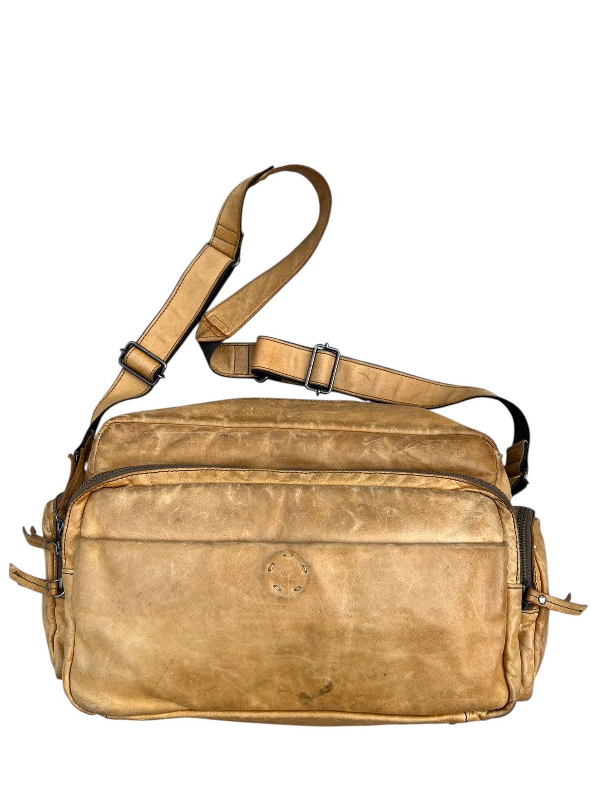 Leather LINK-KU Japan Stains Patina Horse Leather Messenger Bag Size ONE SIZE - 5 Thumbnail