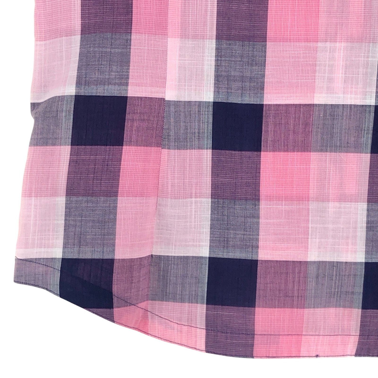 Good Man Brand GoodMan Brand Shirt S Pink Navy Plaid Short Sleeve TINY FLAW Size US S / EU 44-46 / 1 - 11 Thumbnail