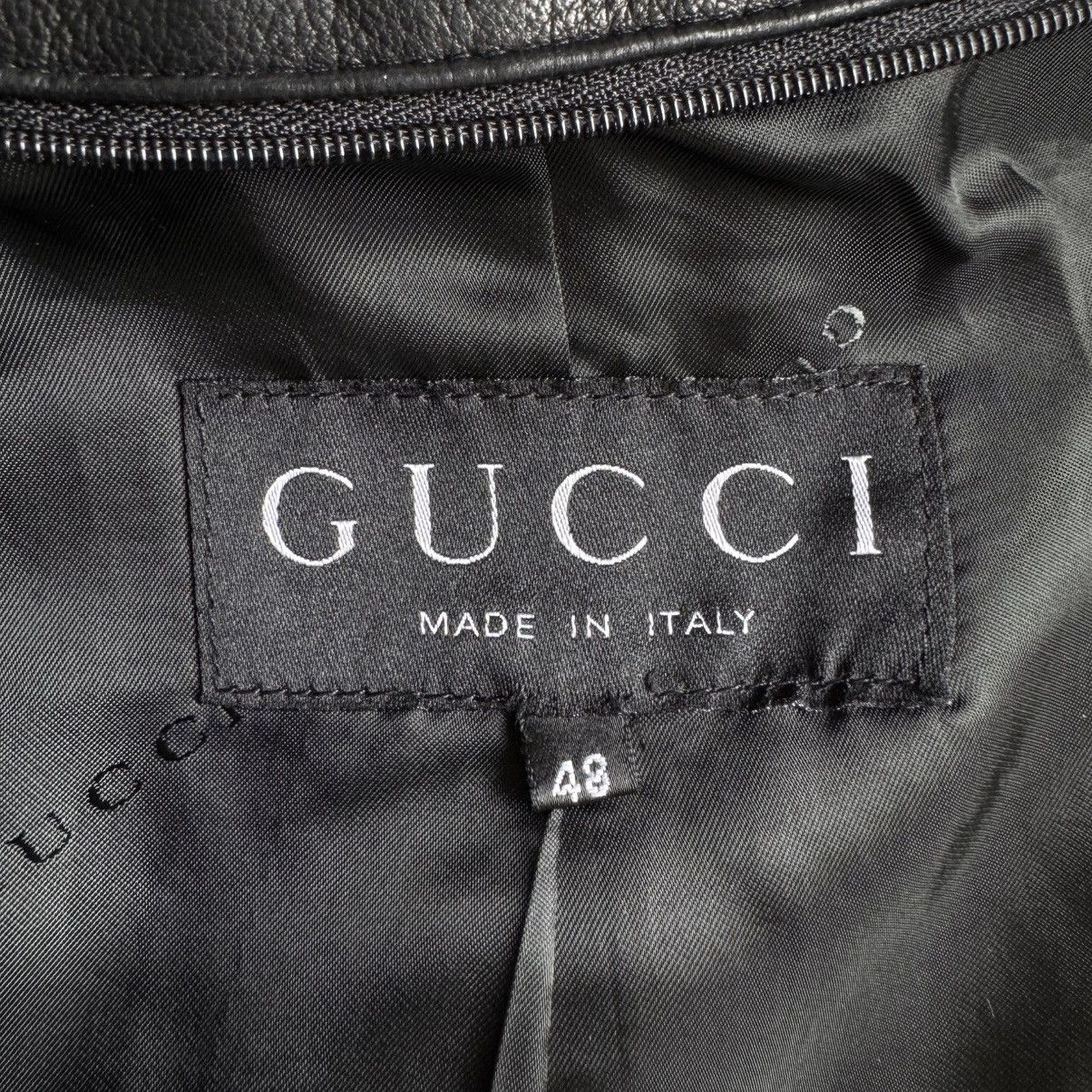 Gucci Gucci Tom Ford FW1996 Double Breasted Lined Leather Peacoat Size US M / EU 48-50 / 2 - 17 Thumbnail