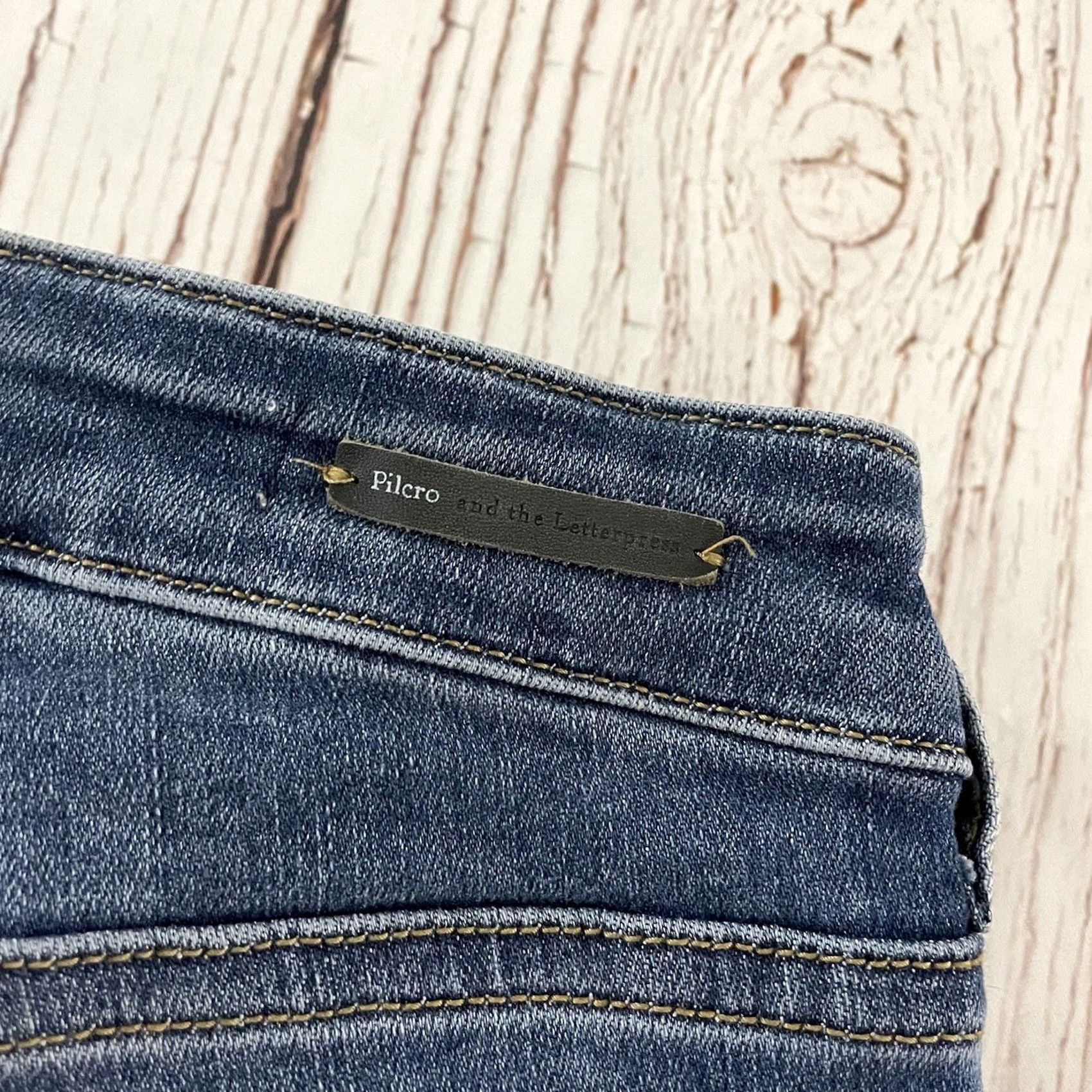 Vintage Pilcro Jeans Skinny Regular Medium Wash Denim 25 Womens Size 42" / US 20 - 2 Thumbnail