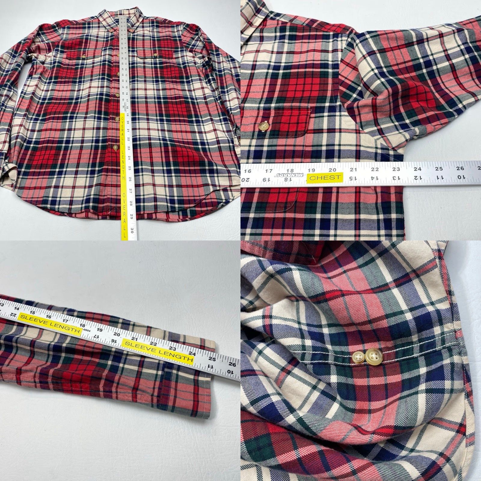 Ralph Lauren Ralph Lauren Flannel Shirt Men's Large Red Plaid Long Sleeve Button-Up Pockets Size US L / EU 52-54 / 3 - 8 Thumbnail