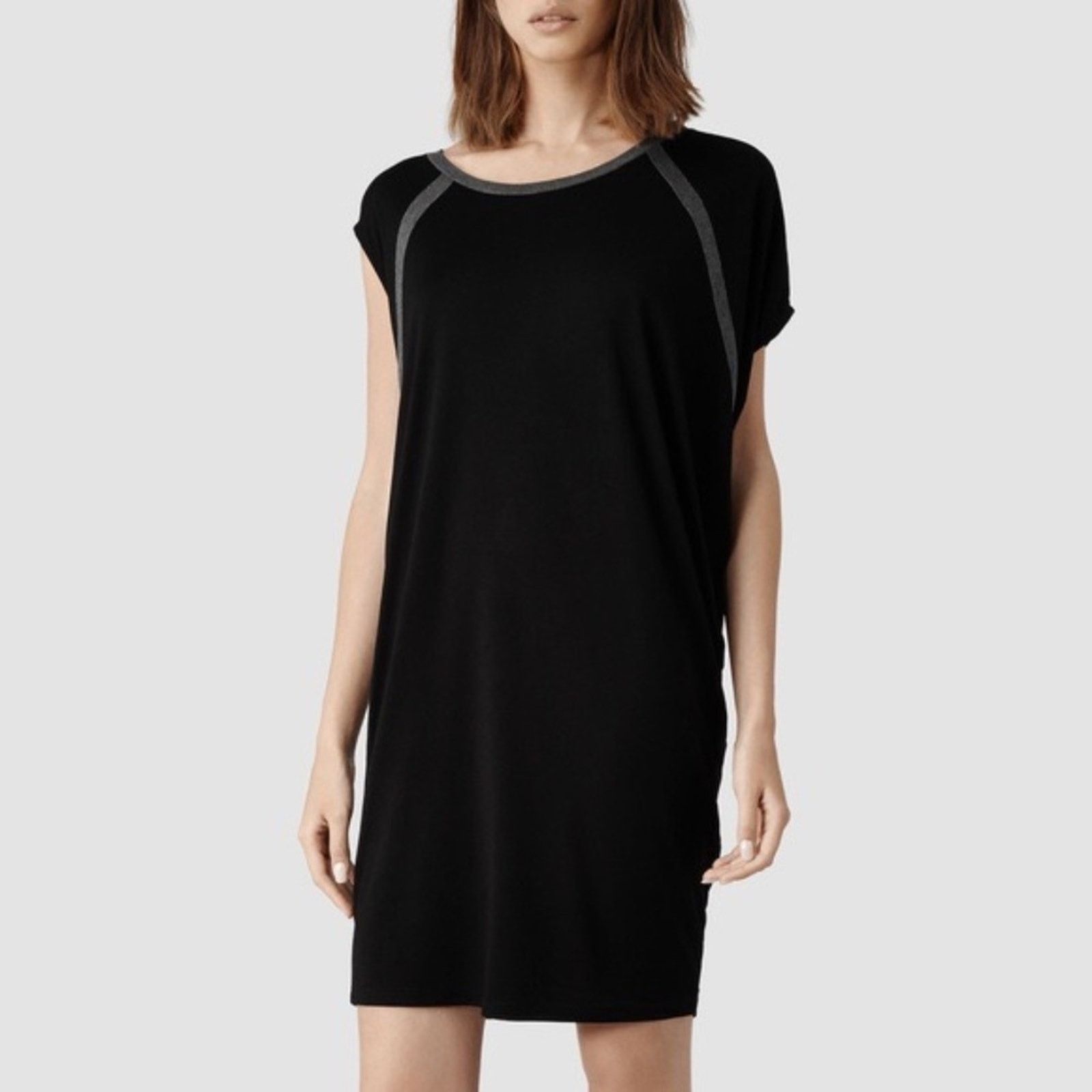 Allsaints Allsaints Tessi Black Asymmetrical Mini Dress Size S / US 4 / IT 40 - 8 Thumbnail