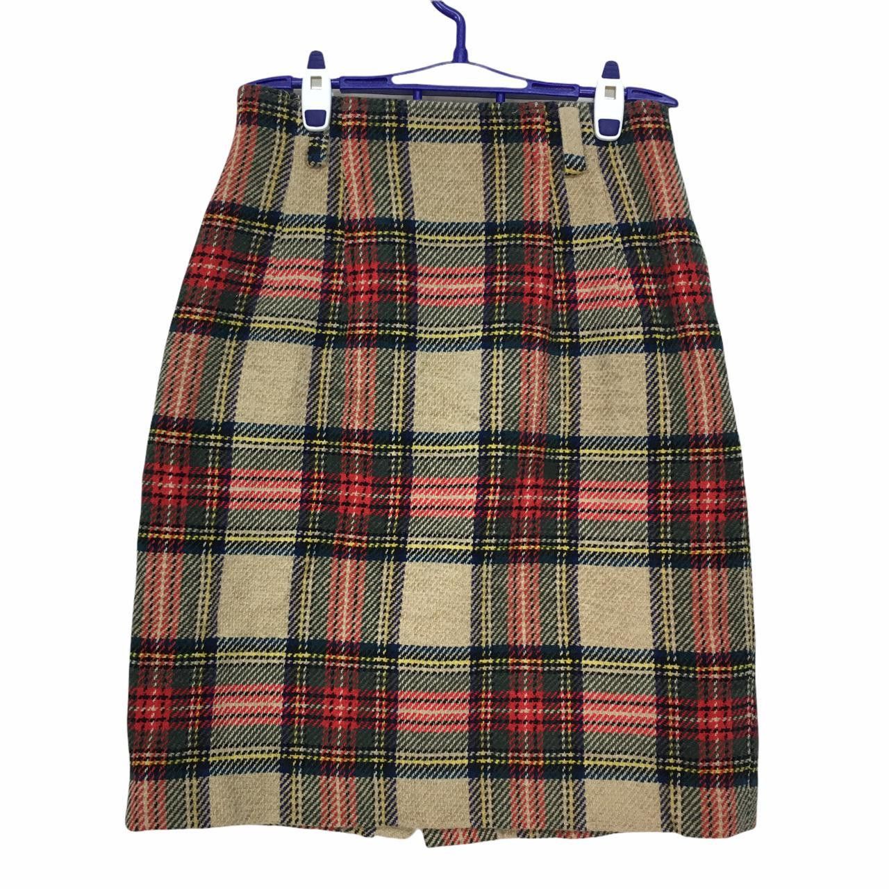 Vintage Vtg GREEN EYE Plaid Mini Skirt Pencil Skirt Streetwear Size 26" / US 2 / IT 38 - 3 Thumbnail