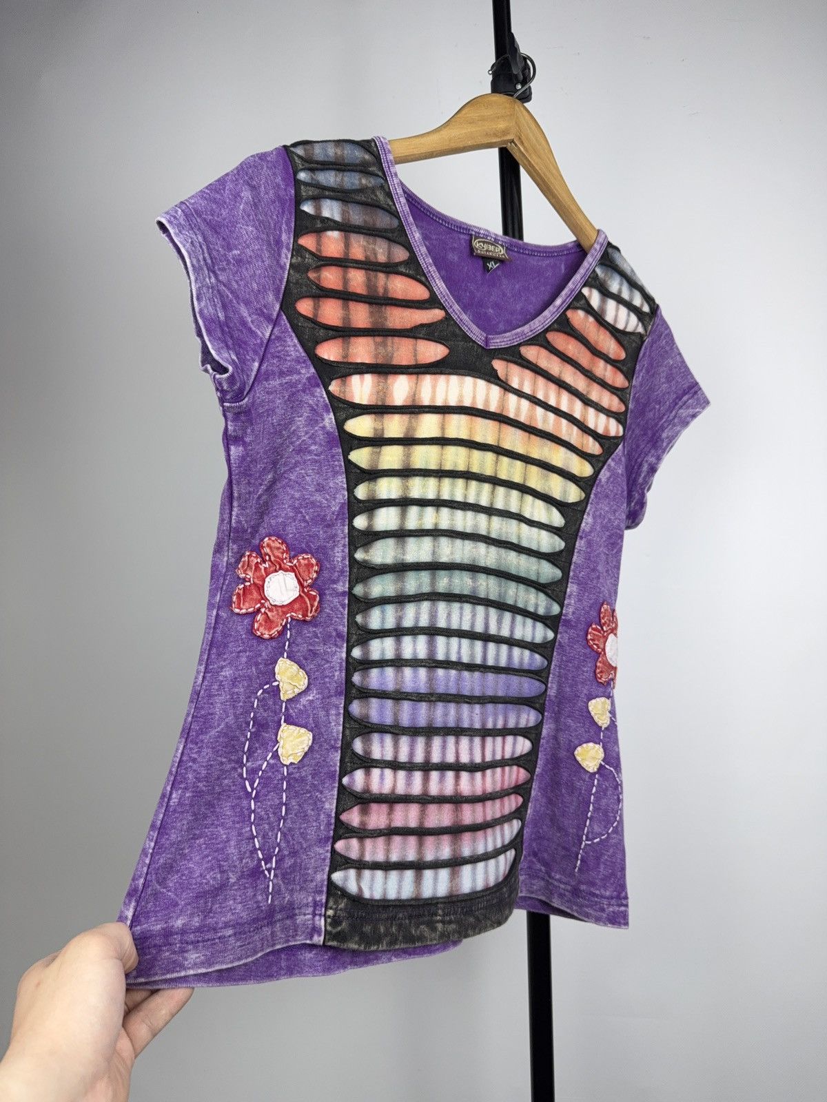 Japanese Brand 00s Retro Y2K Japanese Shredded Top Cyber Grunge Archive XL Size XL / US 12-14 / IT 48-50 - 4 Thumbnail