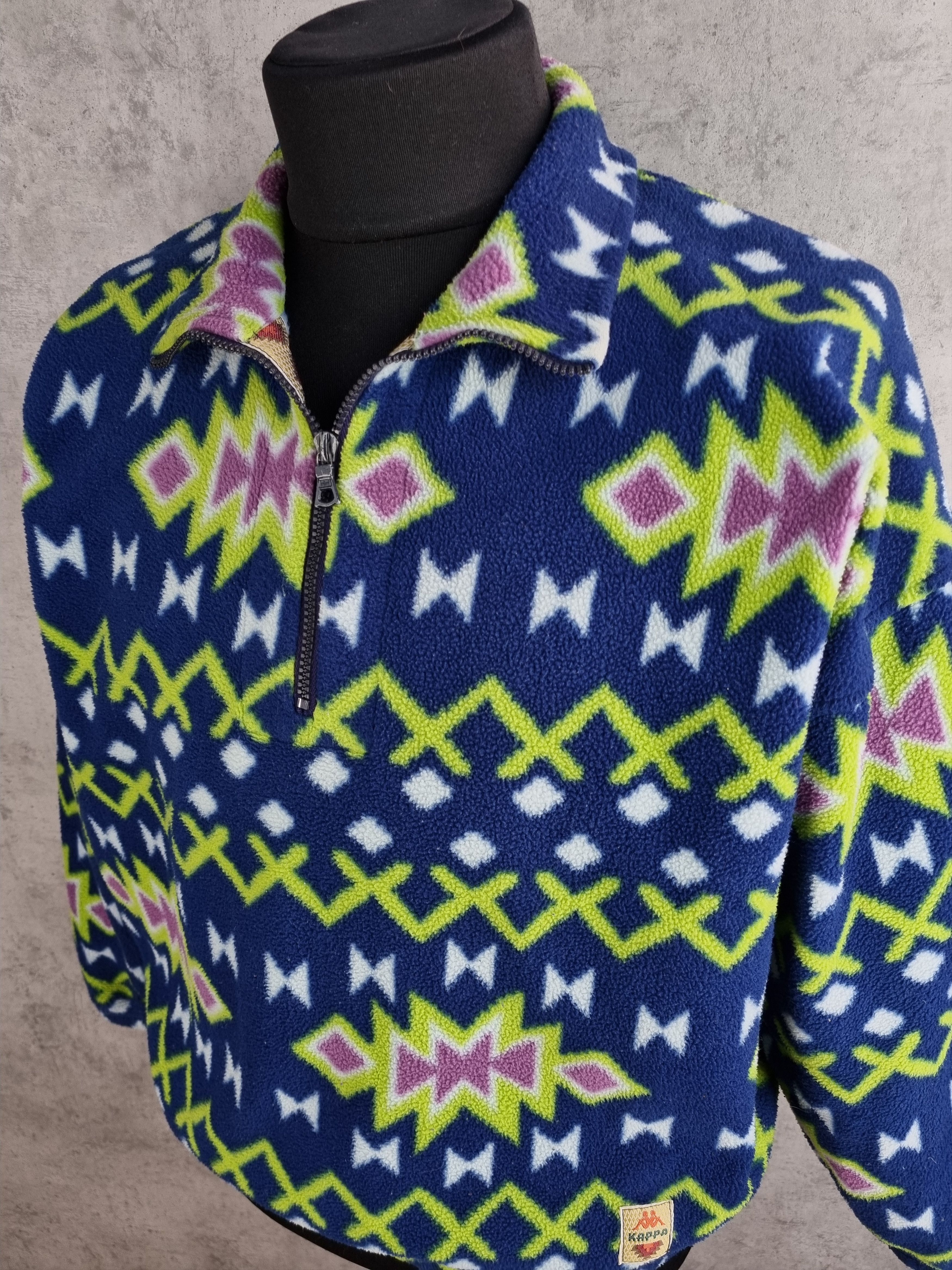 Kappa × Vintage 80s Rare Navajo Design Kappa Fleece Pullover Size US L / EU 52-54 / 3 - 15 Thumbnail