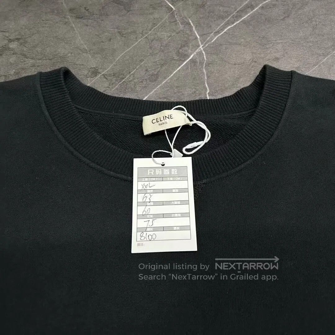 Celine celine rhinestone logo pullover sweatshirt XXL. Size XXL / US 16-18 / IT 52-54 - 3 Thumbnail