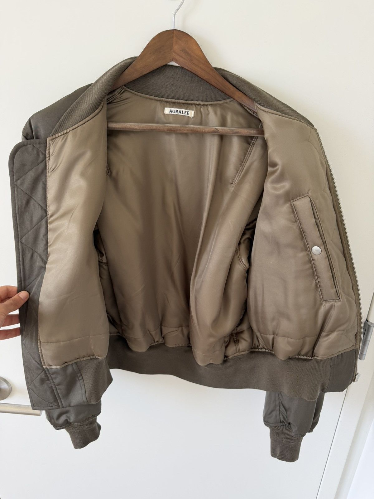 Auralee Auralee Bomber Jacket Silk Twill Blouson Olive Size 3 $1952 Size US S / EU 44-46 / 1 - 14 Thumbnail
