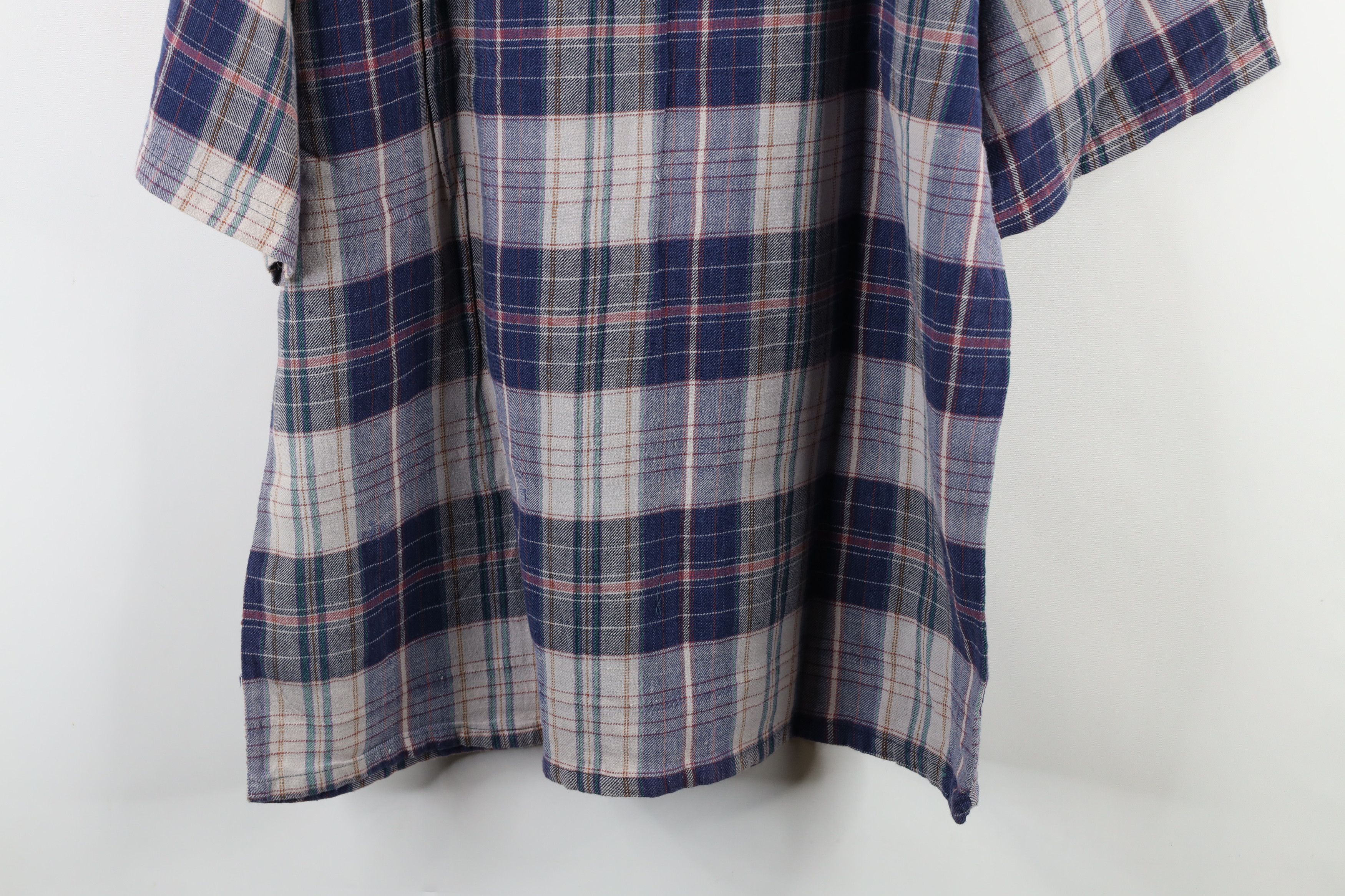 Vintage Vintage 90s Streetwear Collar Flannel Button Shirt Plaid Size US XL / EU 56 / 4 - 12 Thumbnail