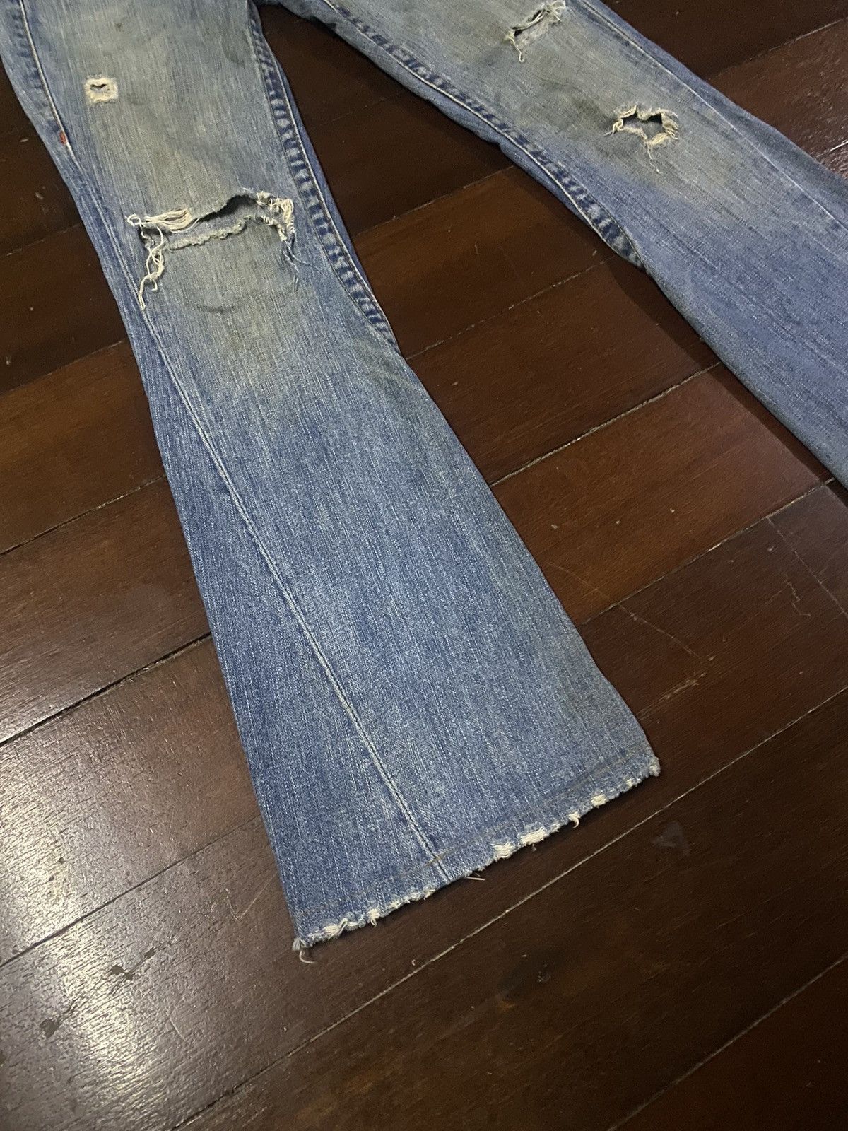 True Religion × Vintage Vintage True Religion Flare Bootcut distressed low rise Size 31" - 4 Thumbnail