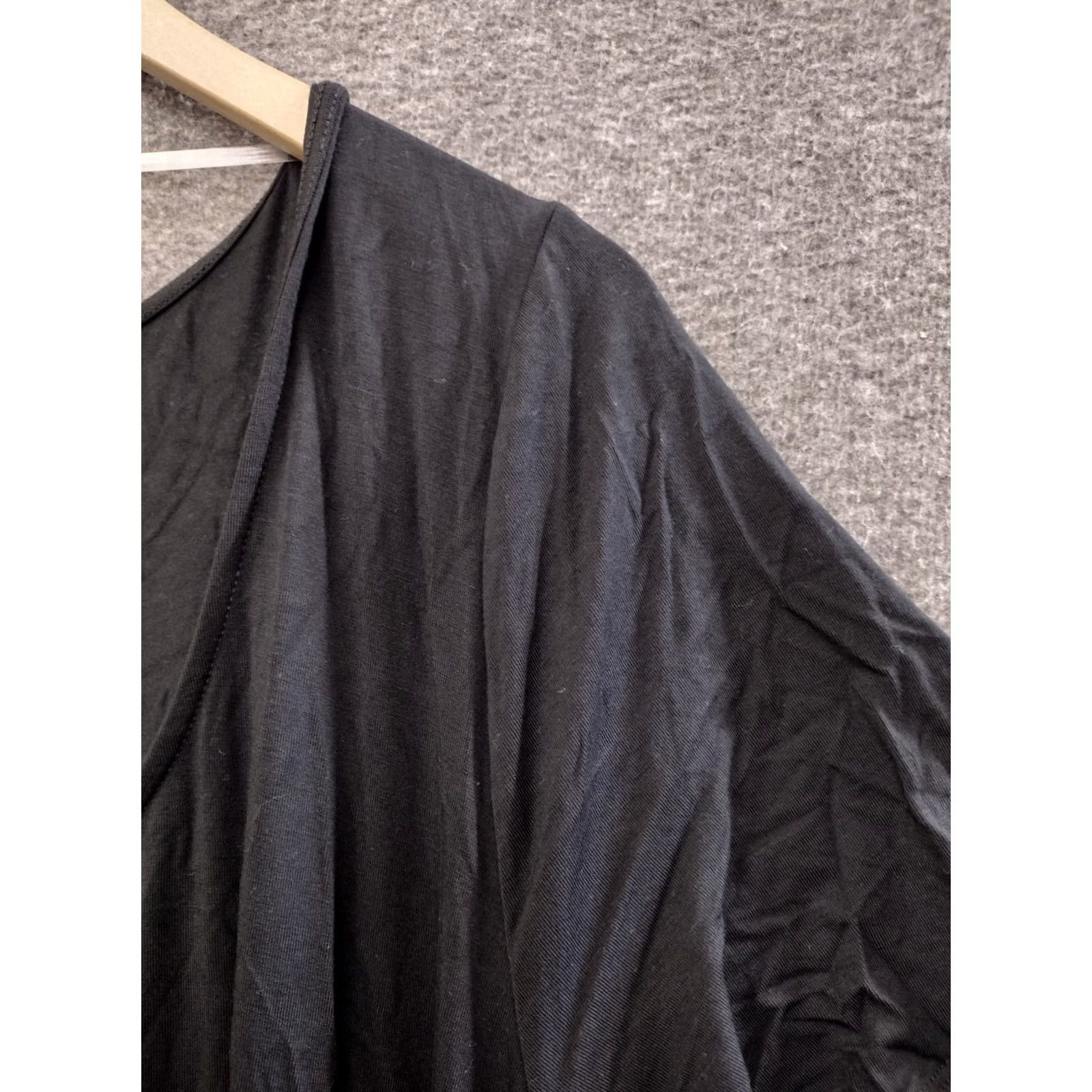 Vintage Ava & Viv Wrap Dress Women's Black 2X Casual Short Sleeve Round Neck Pullover Plus Size Long Dress Wrap Accents Blended Fabric Solid Size XXL / US 16-18 / IT 52-54 - 7 Thumbnail