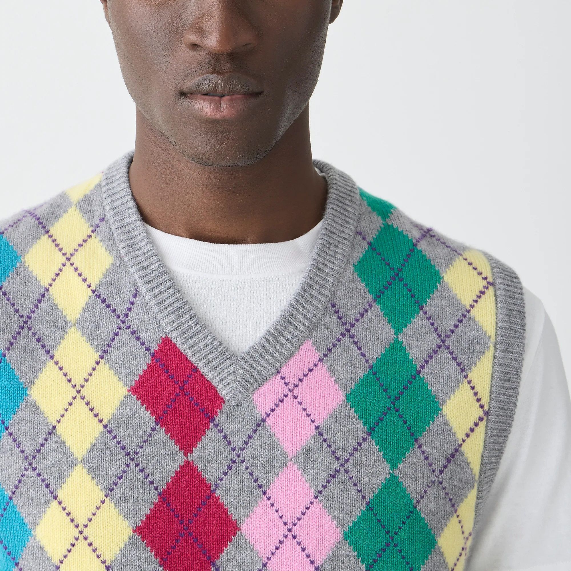 J.Crew J.Crew Men's Cashmere Sweater-Vest Multi Color Argyle NWT Size US L / EU 52-54 / 3 - 3 Thumbnail