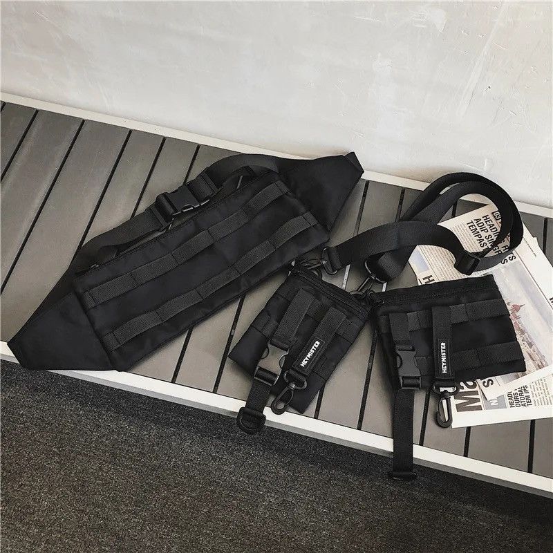 Japanese Brand Unisex Multi-Pocket Functional Waist Capacity Bags Size ONE SIZE - 4 Thumbnail