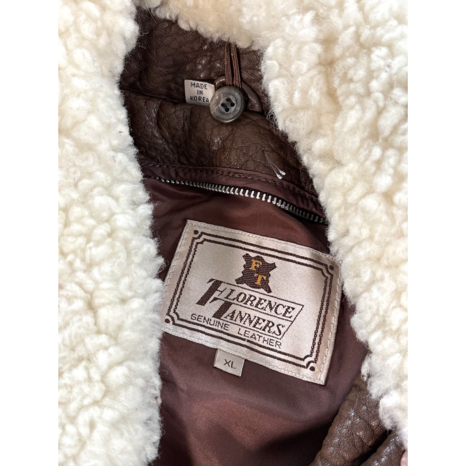 Vintage VINTAGE Florence Tanners Leather Jacket Bomber Jacket Mens XL Brown Leather Polyester Lining Motorcycle 80s 90s Mens Size US XL / EU 56 / 4 - 5 Thumbnail