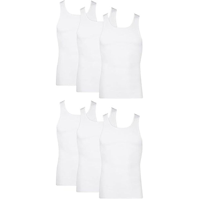 Hanes New 6-Pack Hanes Mens Large Ribbed ComfortSoft Undershirts Size ONE SIZE - 1 Thumbnail