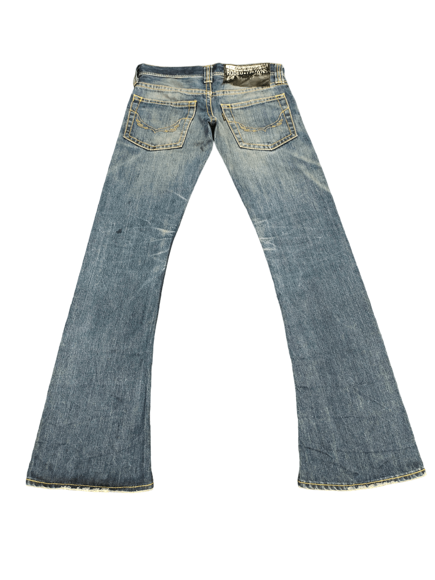 If Six Was Nine Flare Jeans Rodeo Crowns Spiral Cut Faded Low Rise Boot Cut Size US 27 - 11 Thumbnail
