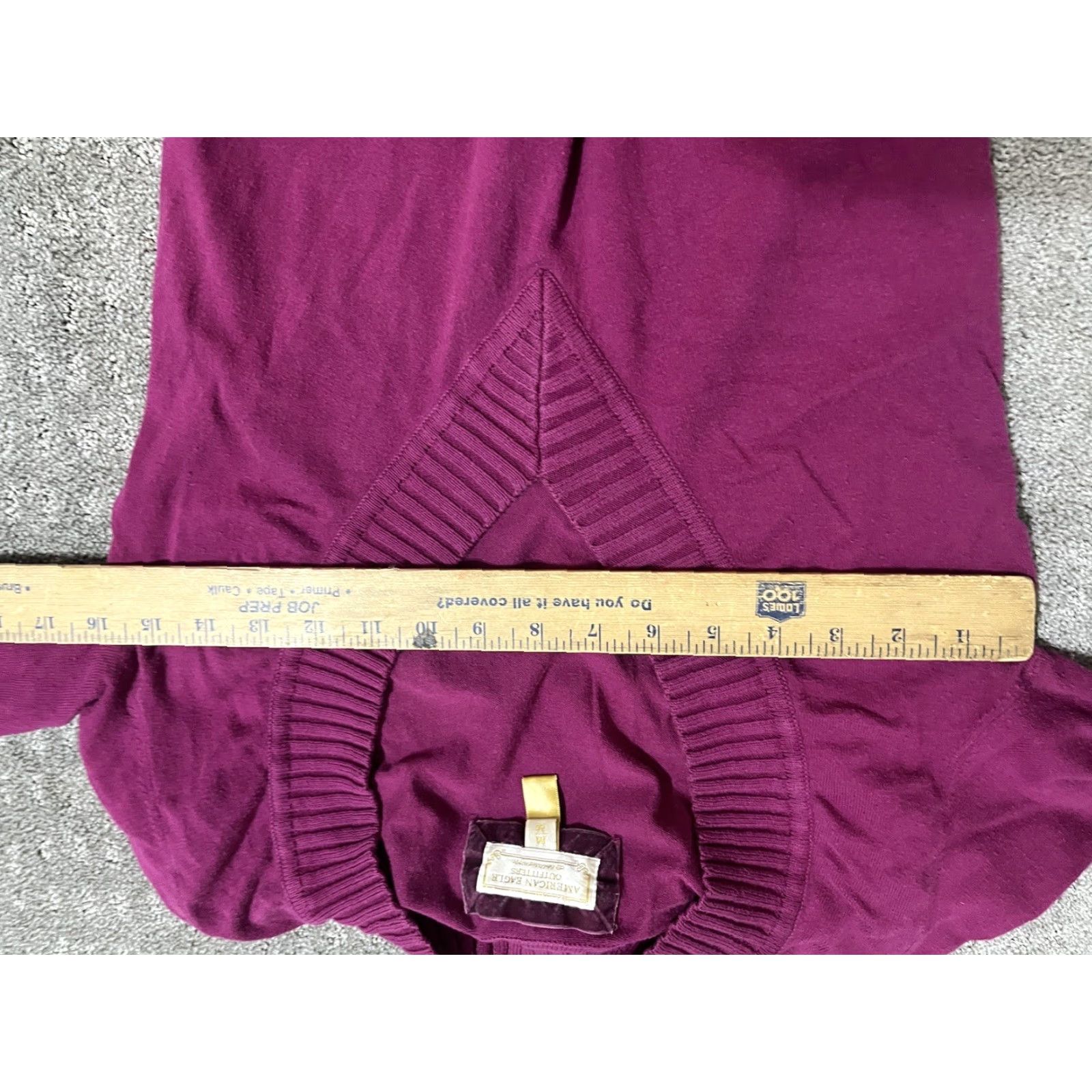 American Eagle Outfitters VINTAGE American Eagle Outfitters V-Neck Sweater Purple Knit Adult M Pullover Wool-Cotton Blend Long Sleeve Mens/Womens? Size M / US 6-8 / IT 42-44 - 4 Thumbnail