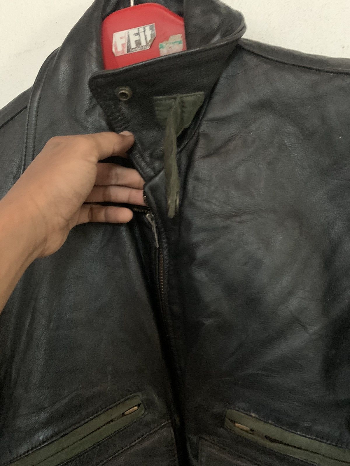 Japanese Brand RARE VINTAGE LEATHER BOMBER JACKET RARE DESIGN Size US L / EU 52-54 / 3 - 7 Thumbnail