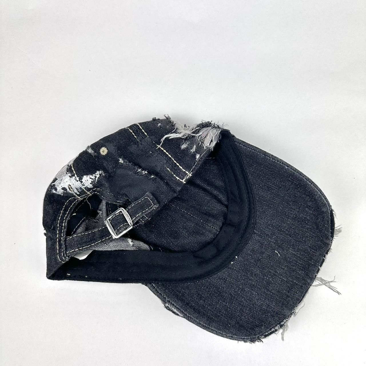Other ASTROBOI* 'Neo' Black Distressed Denim Rhinestone Hat Size ONE SIZE - 7 Thumbnail
