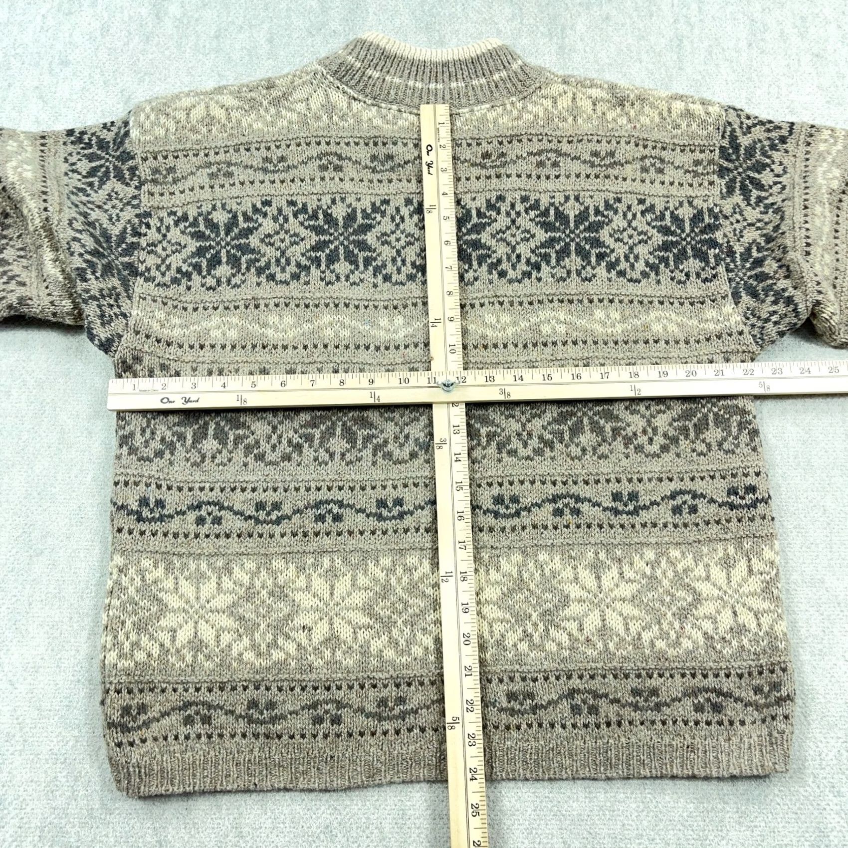 Eddie Bauer VINTAGE Eddie Bauer Sweater Women Large Tan Wool Knit Nordic 90s USA Fair Isle Size L / US 10 / IT 46 - 5 Thumbnail