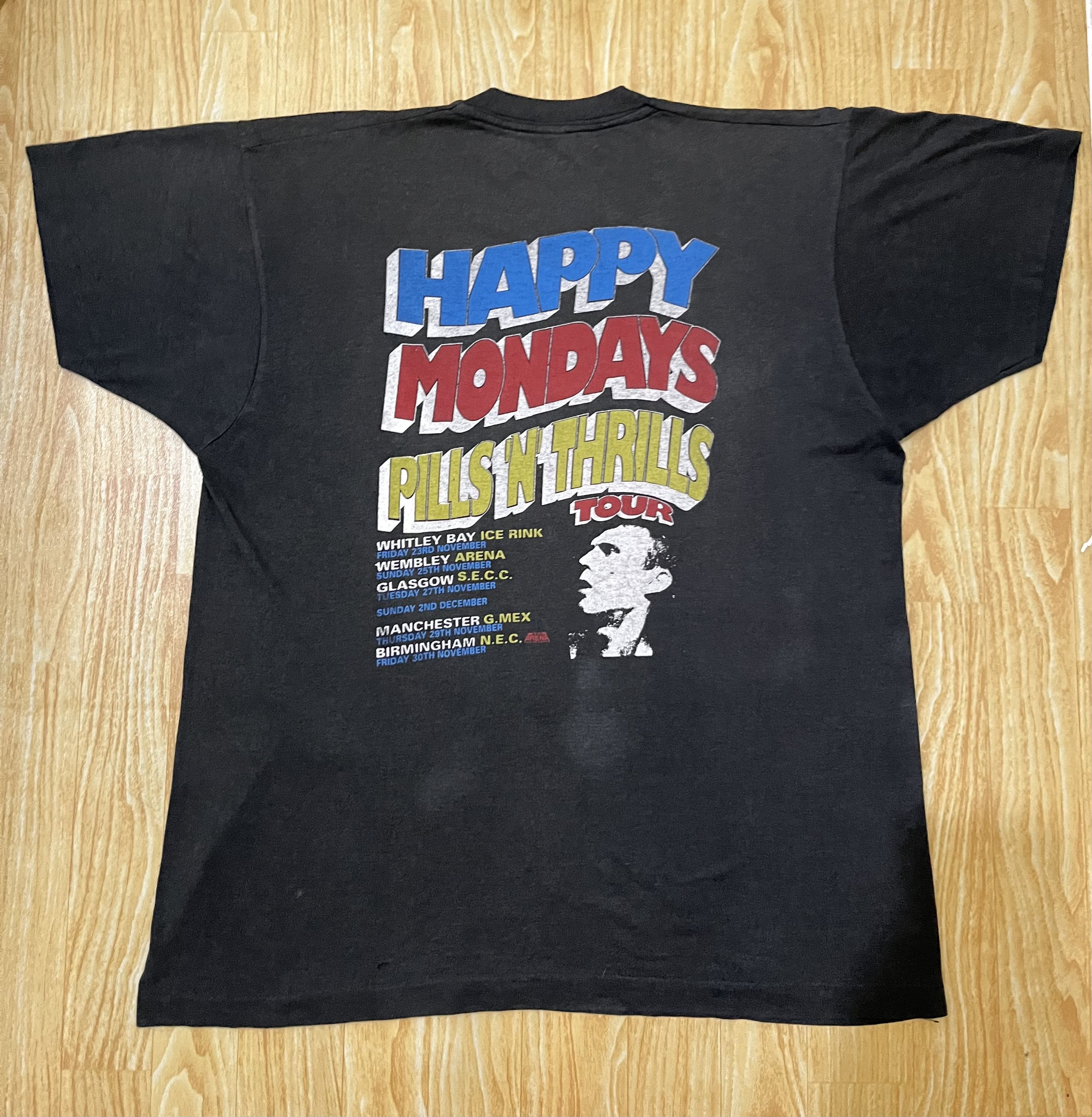 Vintage Rare Happy Mondays and Bellyaches Pills n Thrills Tour Size US L / EU 52-54 / 3 - 4 Thumbnail