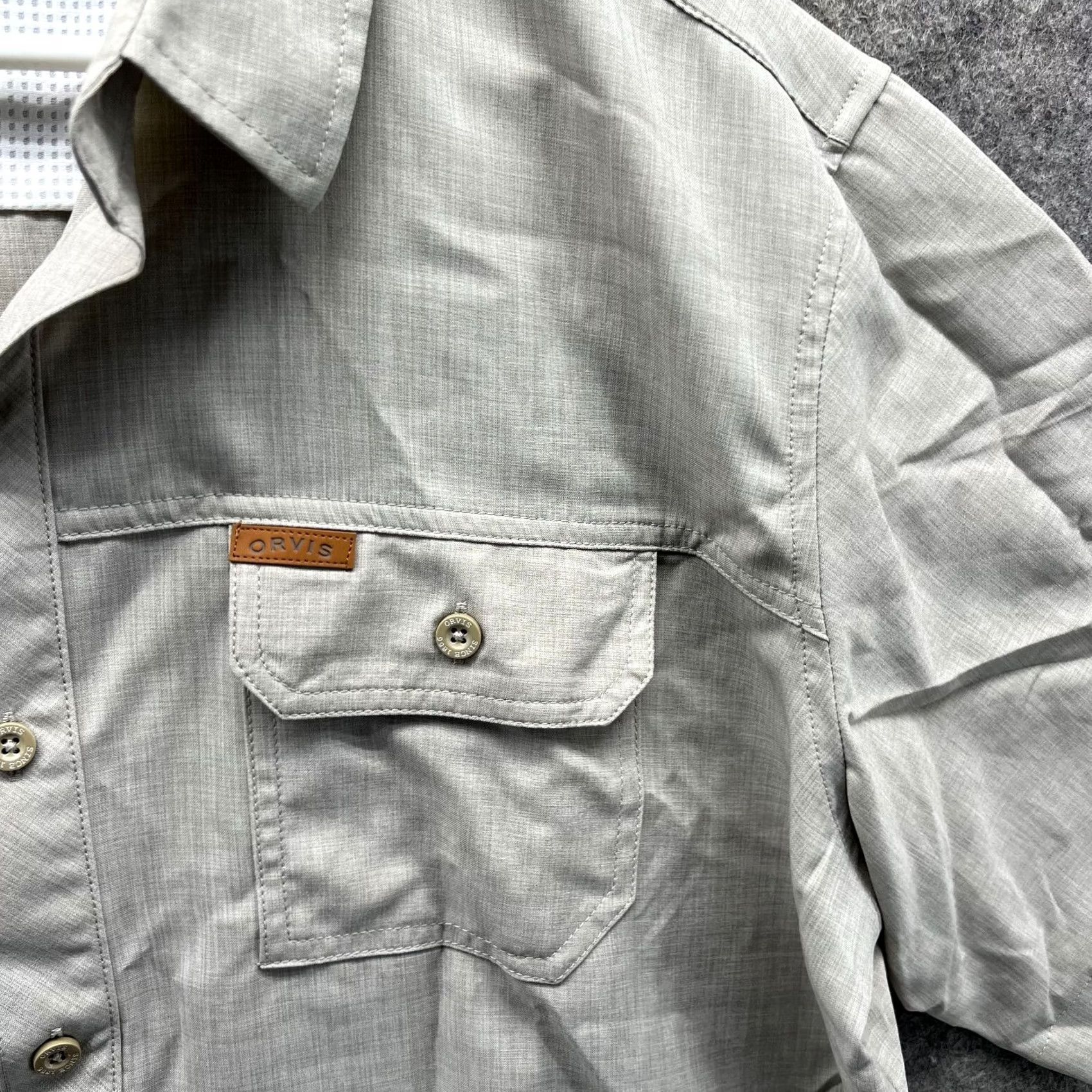 Orvis VINTAGE Orvis Shirt Mens XL Beige Button-Down Short Sleeve Casual Classic 50 in Chest Conference/Workwear Size US XL / EU 56 / 4 - 7 Thumbnail