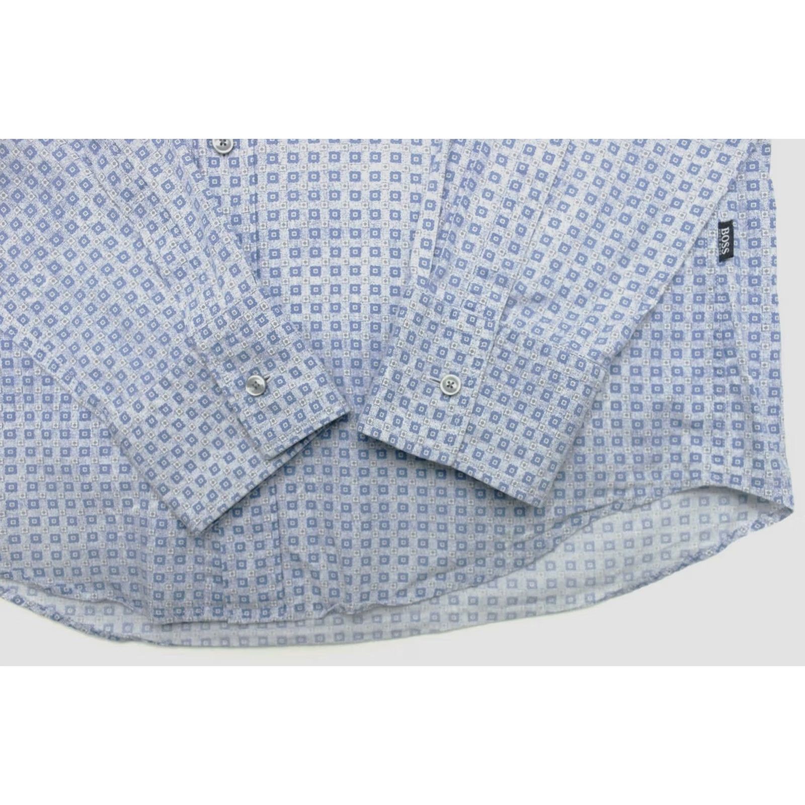Hugo Boss HUGO BOSS Ronny Slim Fit Formal Shirt Mens M Button-Up Spread Patterned Shirt Size 40R - 5 Thumbnail