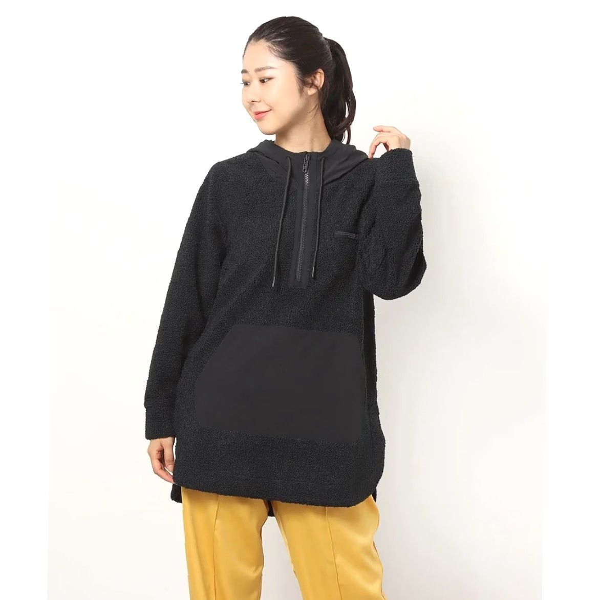 Under Armour Under Armour Womens Jacket L Black Boucle Anorak Hooded Full Zip Activewear Size L / US 10 / IT 46 - 2 Thumbnail