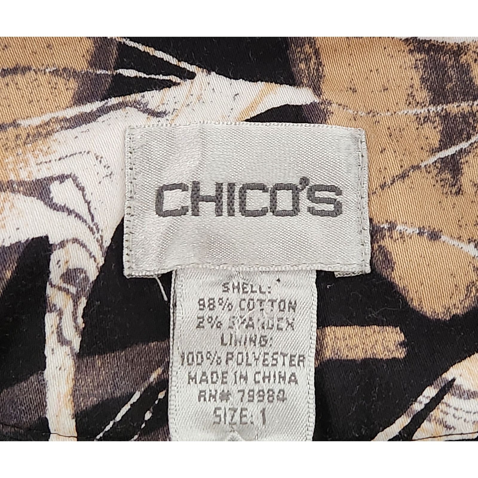Other Chico's Black Tan White Beaded Collar Hook & Eye Jacket 1 M Size M / US 6-8 / IT 42-44 - 6 Thumbnail