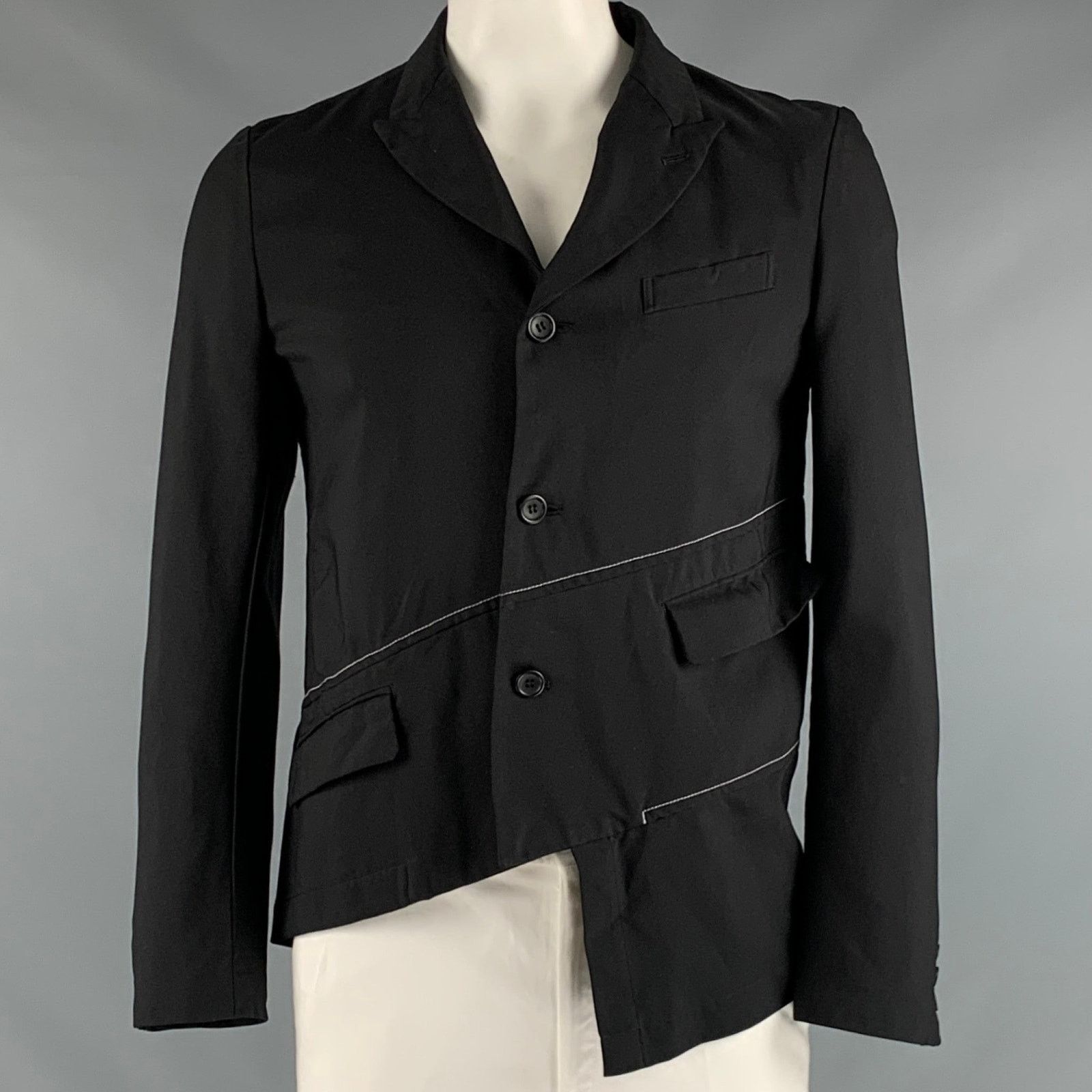 Comme des Garcons COMME des GARCONS BLACK Black Contrast Stitch Polyester Size US XL / EU 56 / 4 - 1 Thumbnail