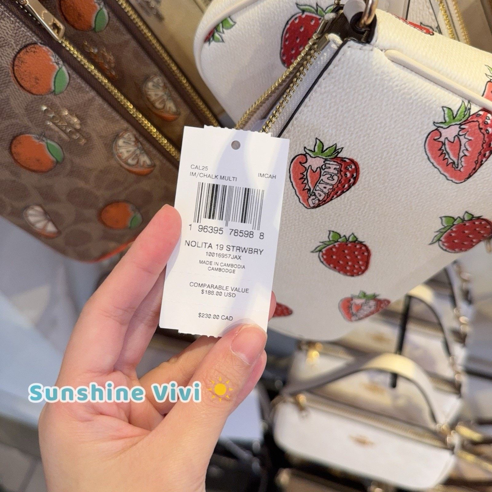 Coach NWT Coach Nolita 19 Leather Shoulder Bag Strawberry CAL25 Size ONE SIZE - 5 Thumbnail