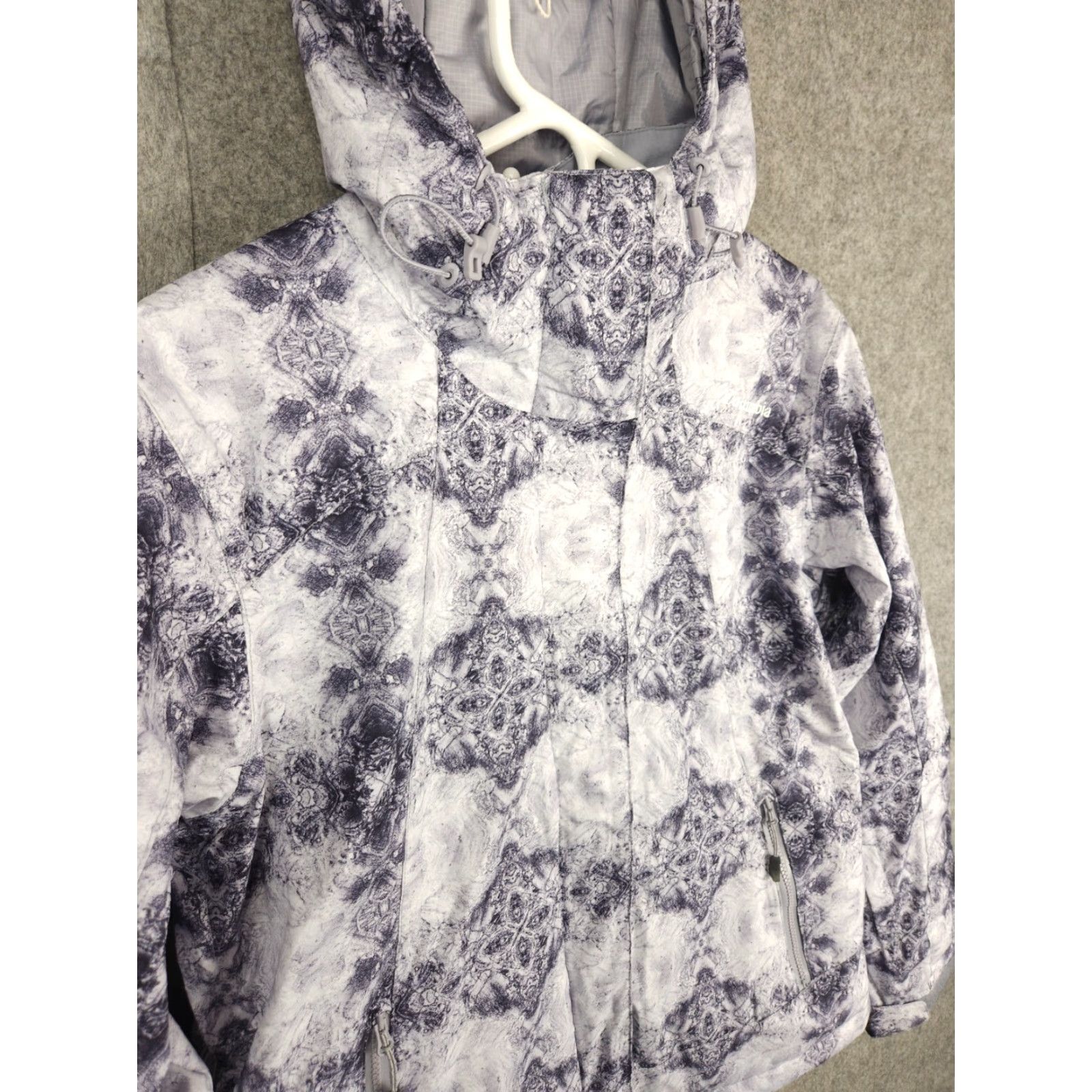 Vintage Columbia Snow Gem Jacket Women's Large Gray Abstract AOP Omni Heat Puffer Size L / US 10 / IT 46 - 3 Thumbnail