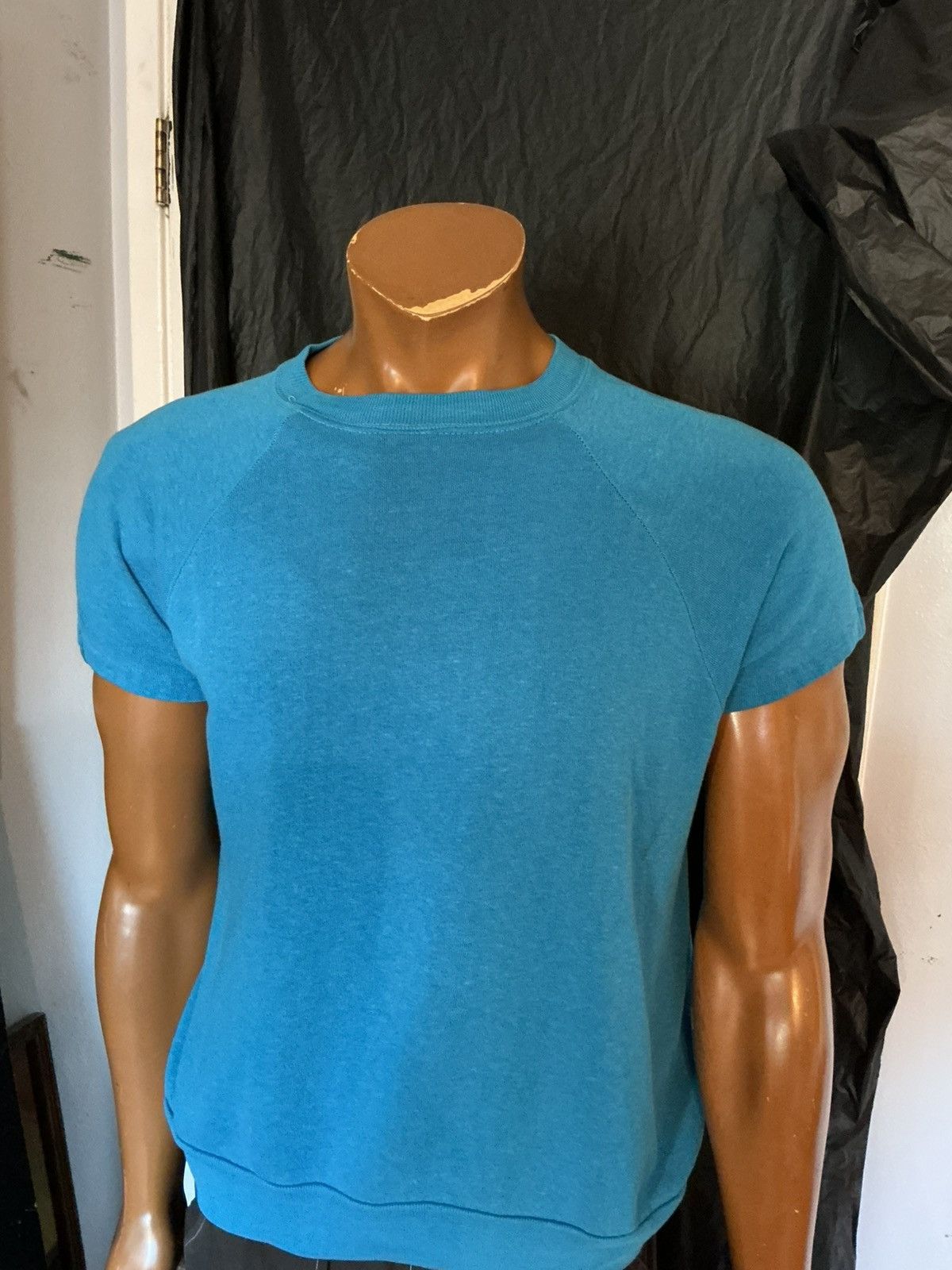 Vintage Vintage 70s 80s Short Sleeve Blue Blank Pullover Sweatshirt Size US S / EU 44-46 / 1 - 10 Thumbnail
