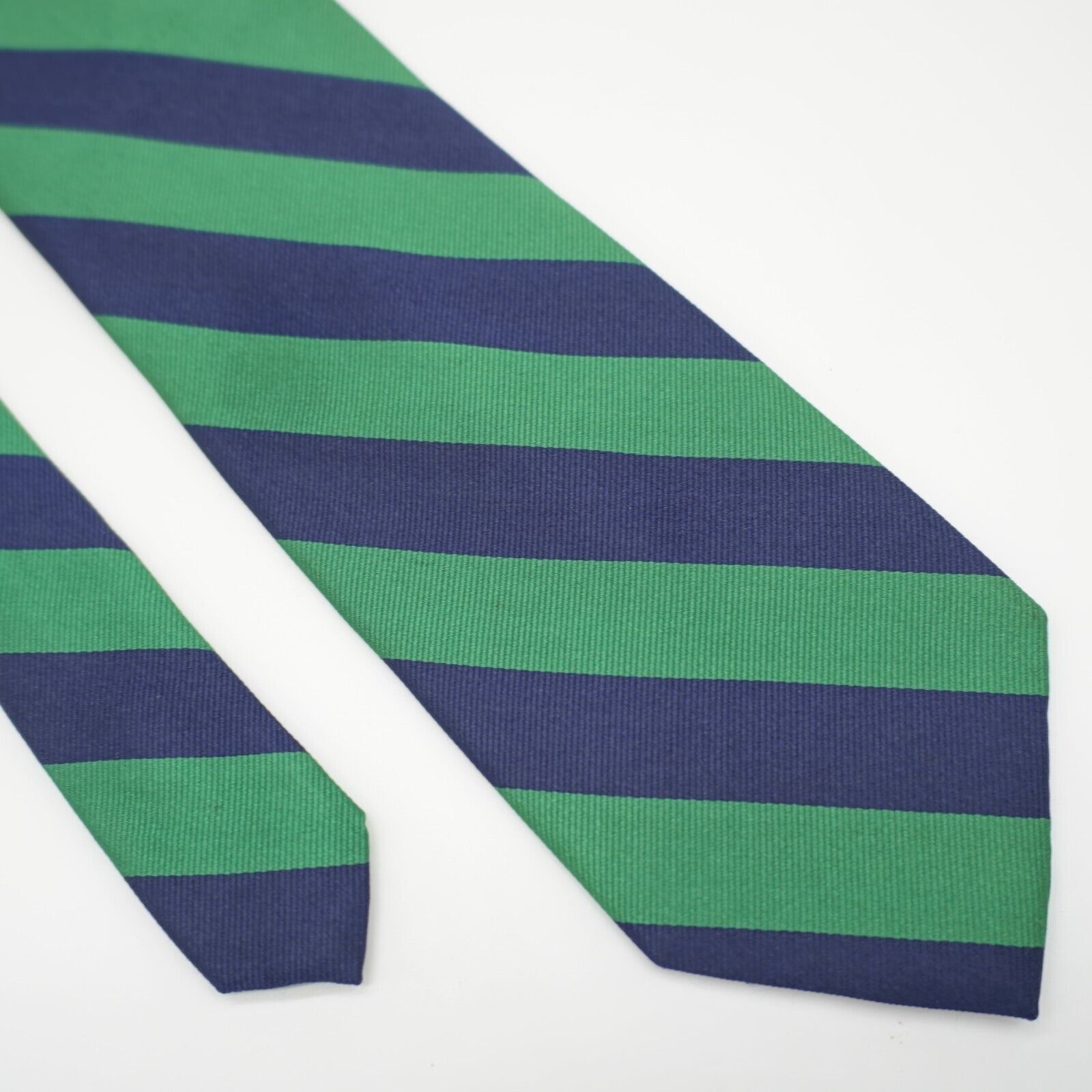 Black Brown 1826 Black Brown 1826 Blue Green Striped Woven Silk Tie Size ONE SIZE - 1 Thumbnail