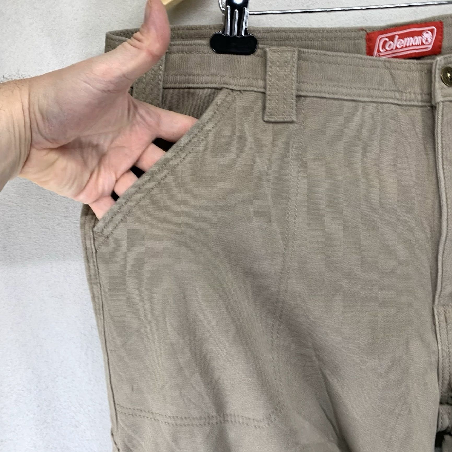 Vintage Coleman Mens Pants 40x30 Corduroy Lined Stretch Casual Workwear Hipster Beige Size US 40 / EU 56 - 7 Thumbnail