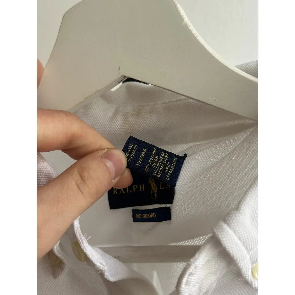 Polo Ralph Lauren Ralph Lauren White Knit Oxford Polo Shirt (Classic Logo) Size US M / EU 48-50 / 2 - 8 Thumbnail