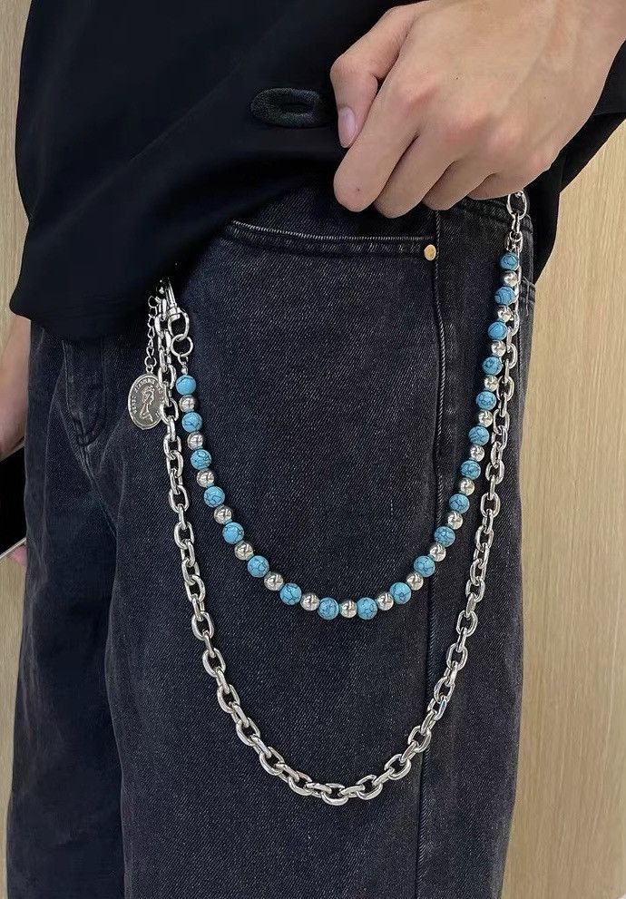 Japanese Brand Retro punk streetwear y2k double layer pocket wallet chain Size ONE SIZE - 1 Thumbnail