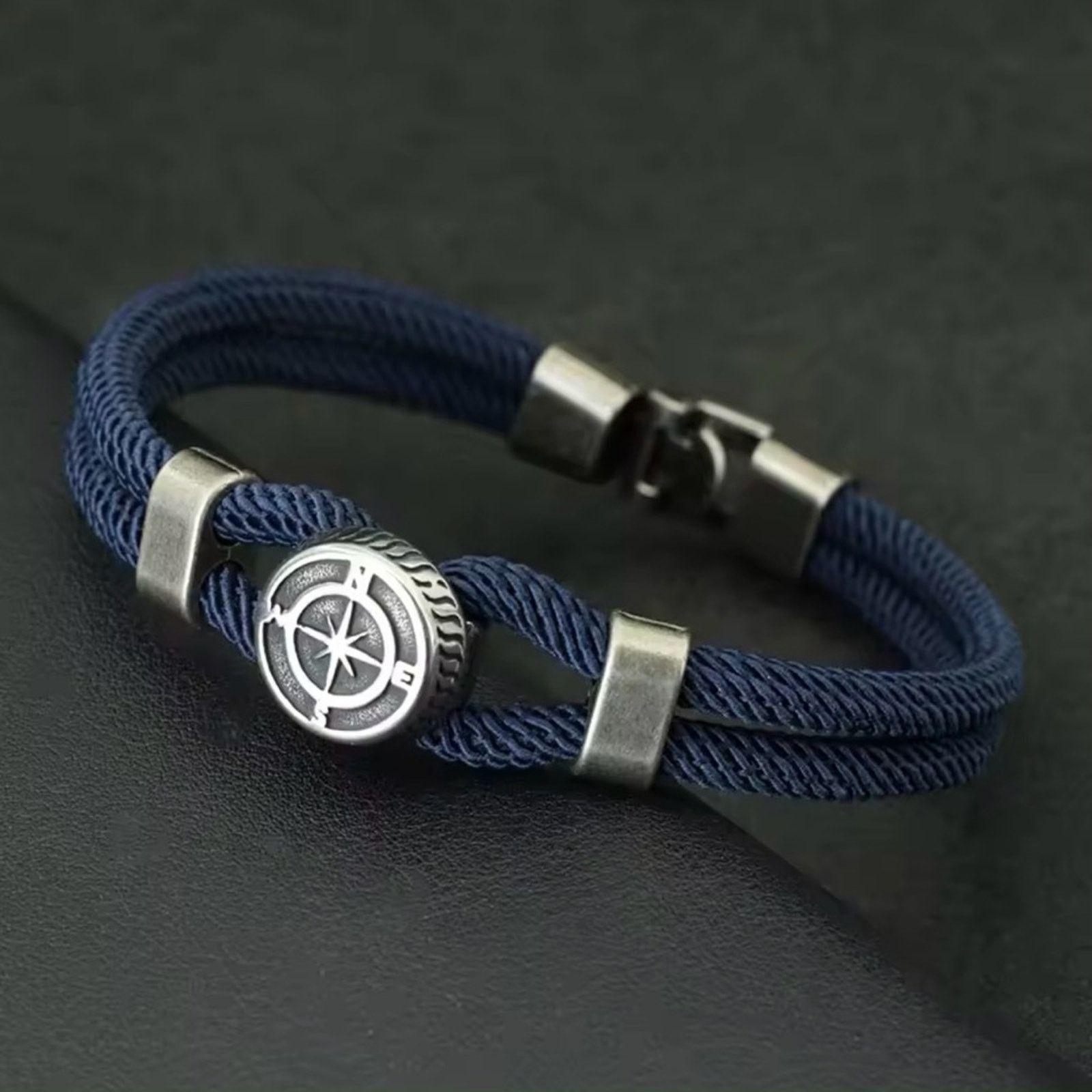 Other COPY - New Mens Compass Blue Rope Bracelet Size ONE SIZE - 1 Thumbnail