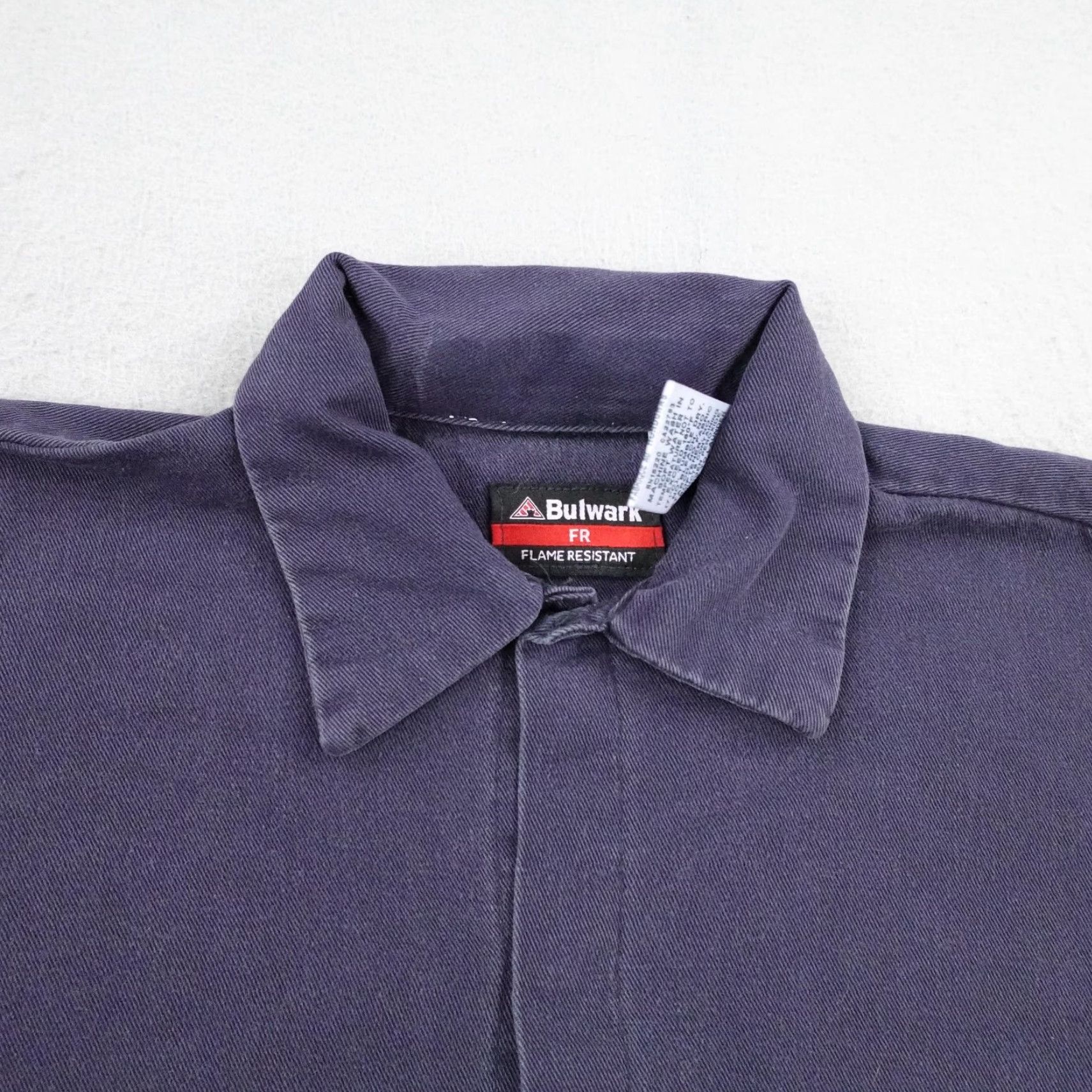 Vintage Bulwark Shirt Mens Small Blue FR Work Flame Resistant CAT2 Mechanic Utility Snap Shirt Size US S / EU 44-46 / 1 - 2 Thumbnail