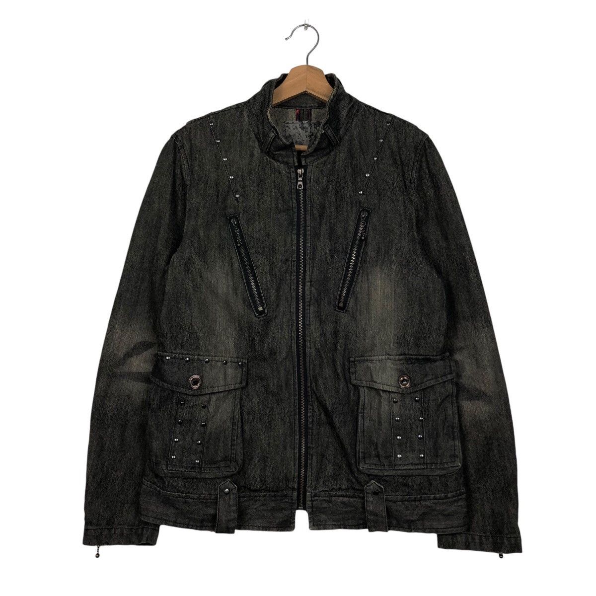 Japanese Brand 📌Vintage Denim Biker Jacket Zipper Issey Miyake Size US M / EU 48-50 / 2 - 2 Thumbnail