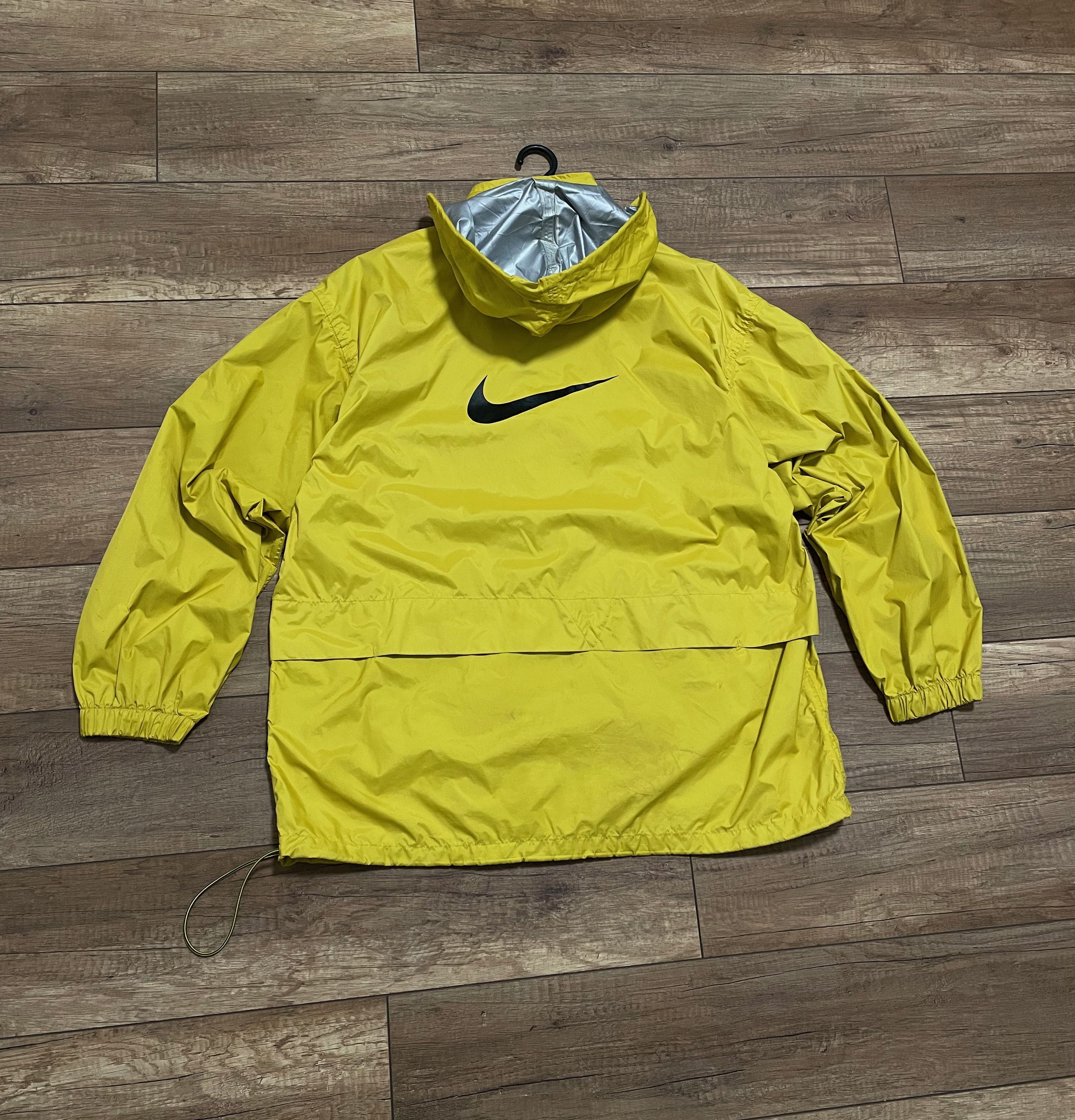 Nike Vintage Nike Yellow Big logo Hooded Windbreaker Jacket Size US L / EU 52-54 / 3 - 2 Thumbnail