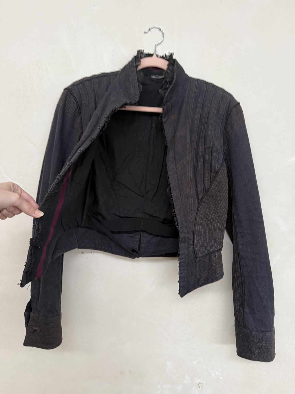 Alexander McQueen Alexander Mcqueen Vintage Corset Denim Jacket Size S / US 4 / IT 40 - 6 Thumbnail