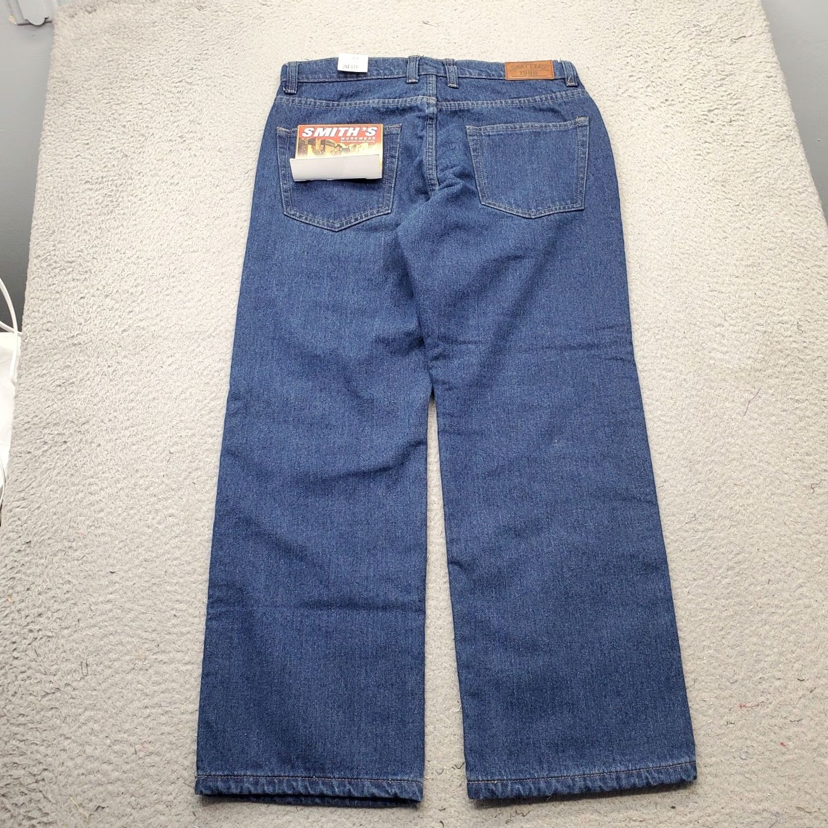 Vintage Smith’s Workwear Jeans Mens 34x30 Blue Denim Flannel Lined Grunge Straight Leg Shirt? Size US 34 / EU 50 - 2 Thumbnail