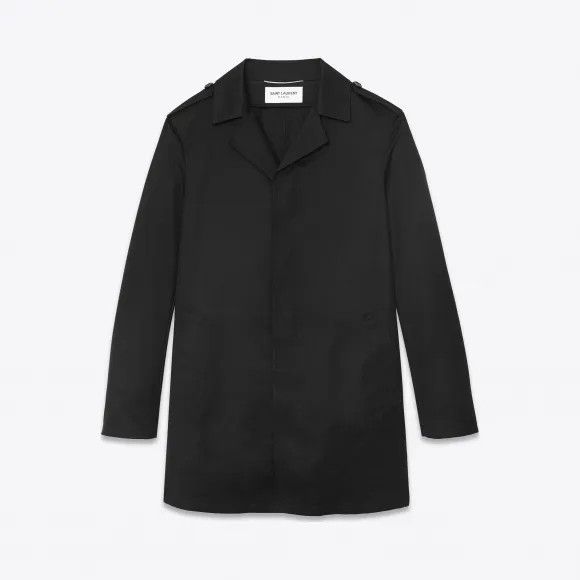Saint Laurent Paris o1bcso1str1124 Buttoned Rain Coat in Black Size US M / EU 48-50 / 2 - 1 Preview