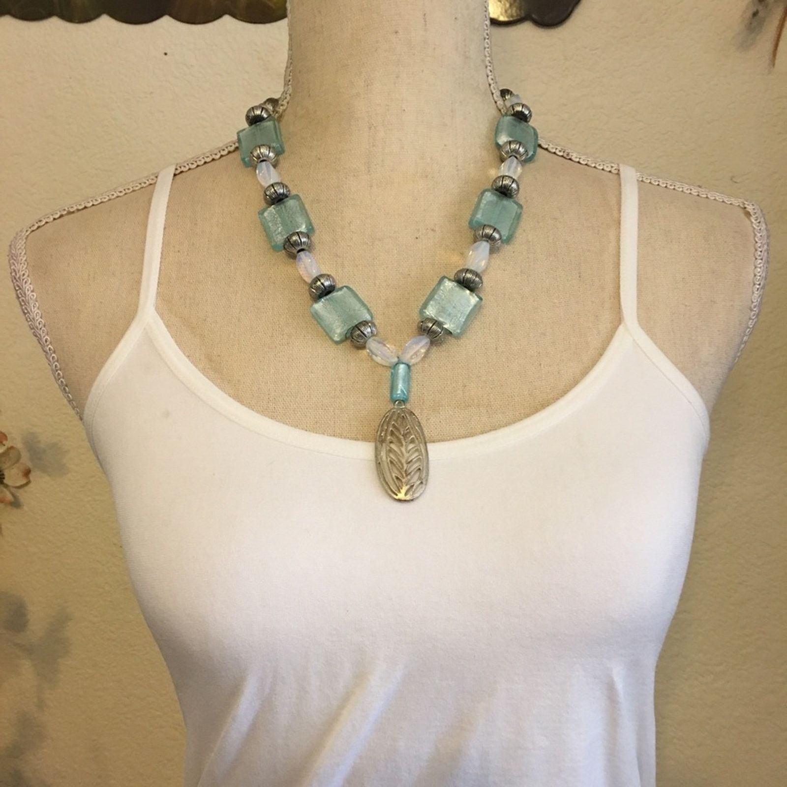 Vintage Vintage artisan glass silver bead necklace Size ONE SIZE - 2 Thumbnail