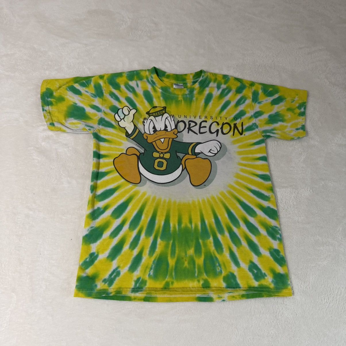Disney Vintage Y2K Oregon Ducks Donald Duck Tie Dye T-Shirt Size US M / EU 48-50 / 2 - 1 Thumbnail