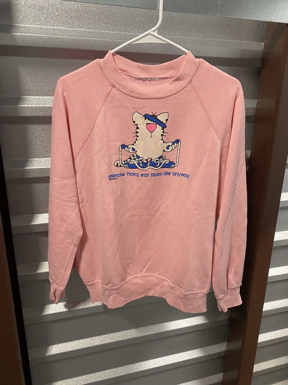 Vintage 1985 Workout Cat Comedy Sweater Size M / US 6-8 / IT 42-44 - 1 Thumbnail
