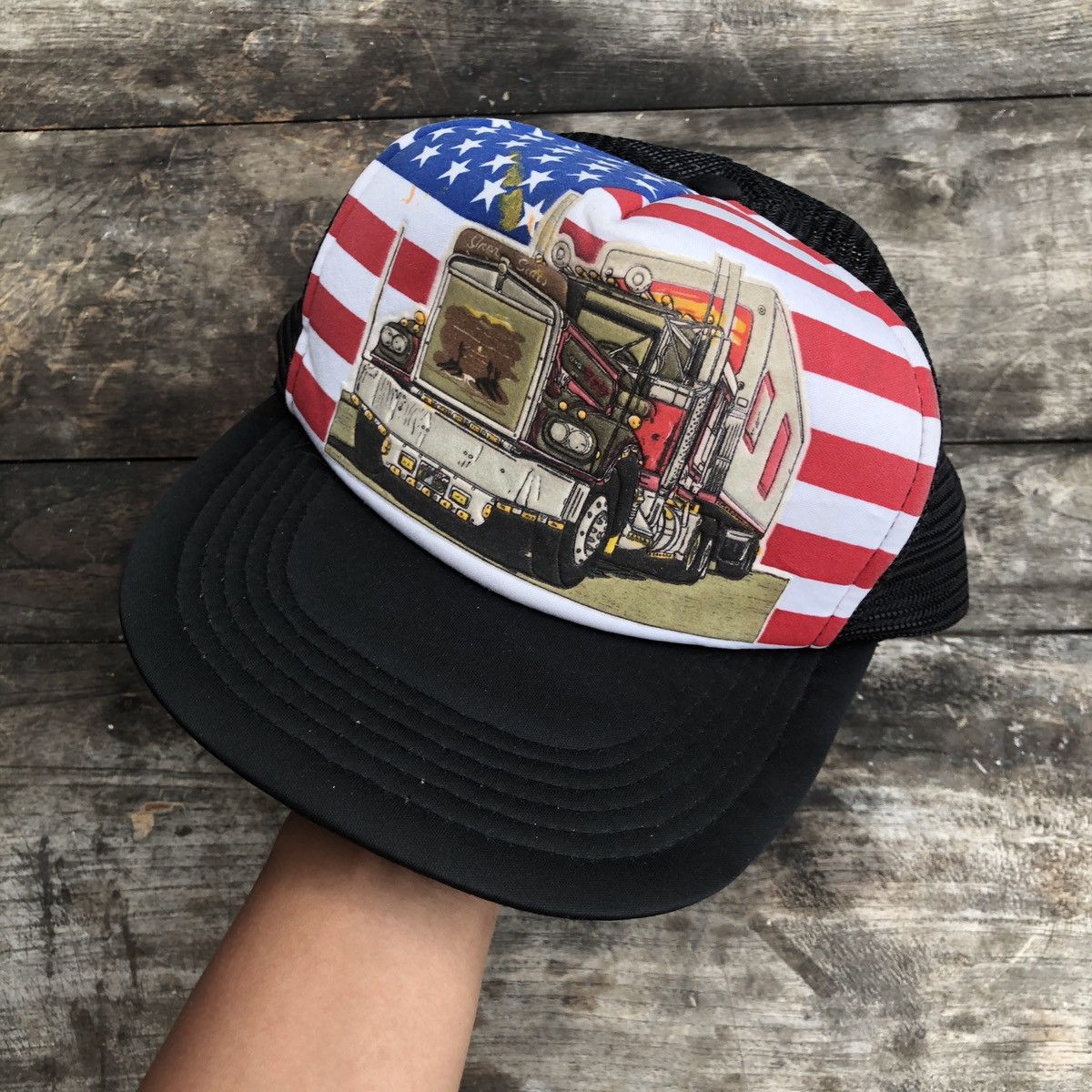 Vintage 1990’s Vintage American Truck Graphic Foam Trucker Hat Size ONE SIZE - 3 Thumbnail