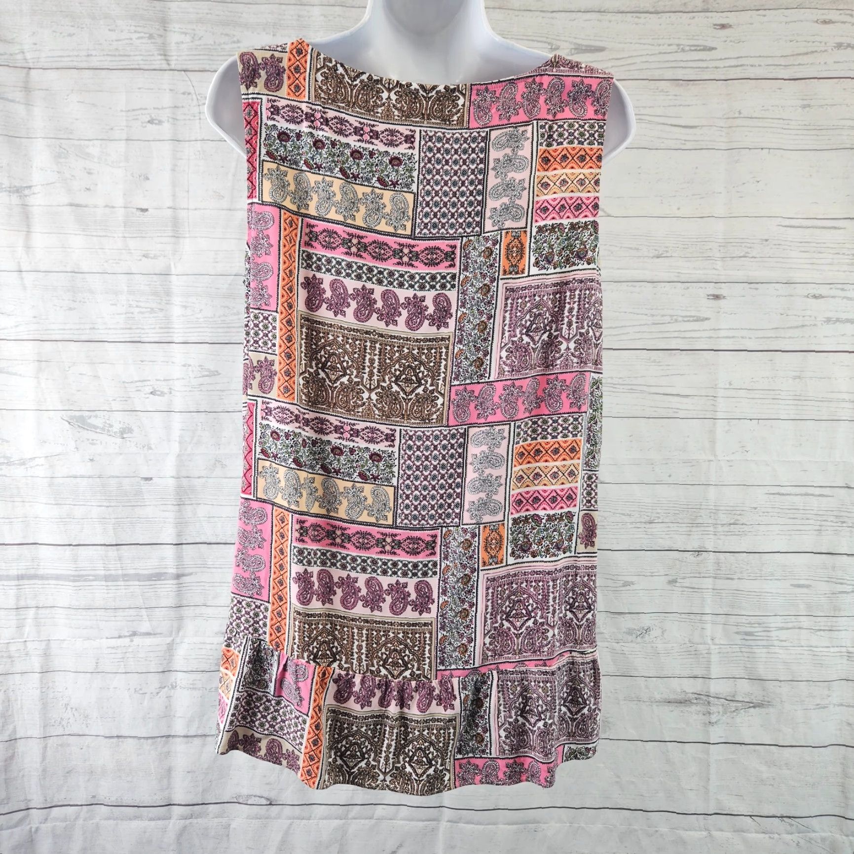 J. Jill J. Jill Womens Blouse Shirt Sleeveless Floral Rayon Pink Orange Paisley Medium M Shirt Womens blush pink floral rayon top Size M / US 6-8 / IT 42-44 - 4 Thumbnail